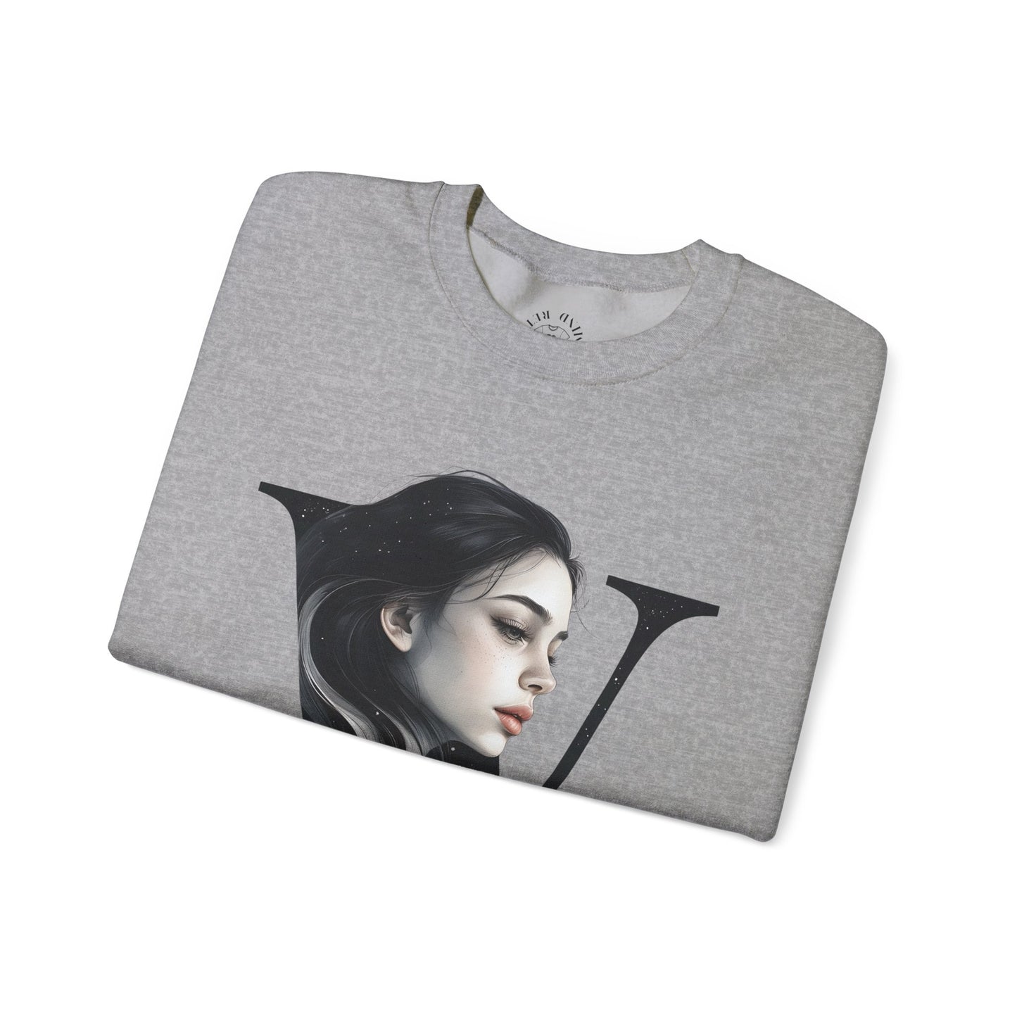 Letter W, Stylish Artistic Sweatshirt, Trendy Crewneck, Graphic Sweater, Cozy Unisex Top, Unique Gift for Art Lovers, Everyday Comfort