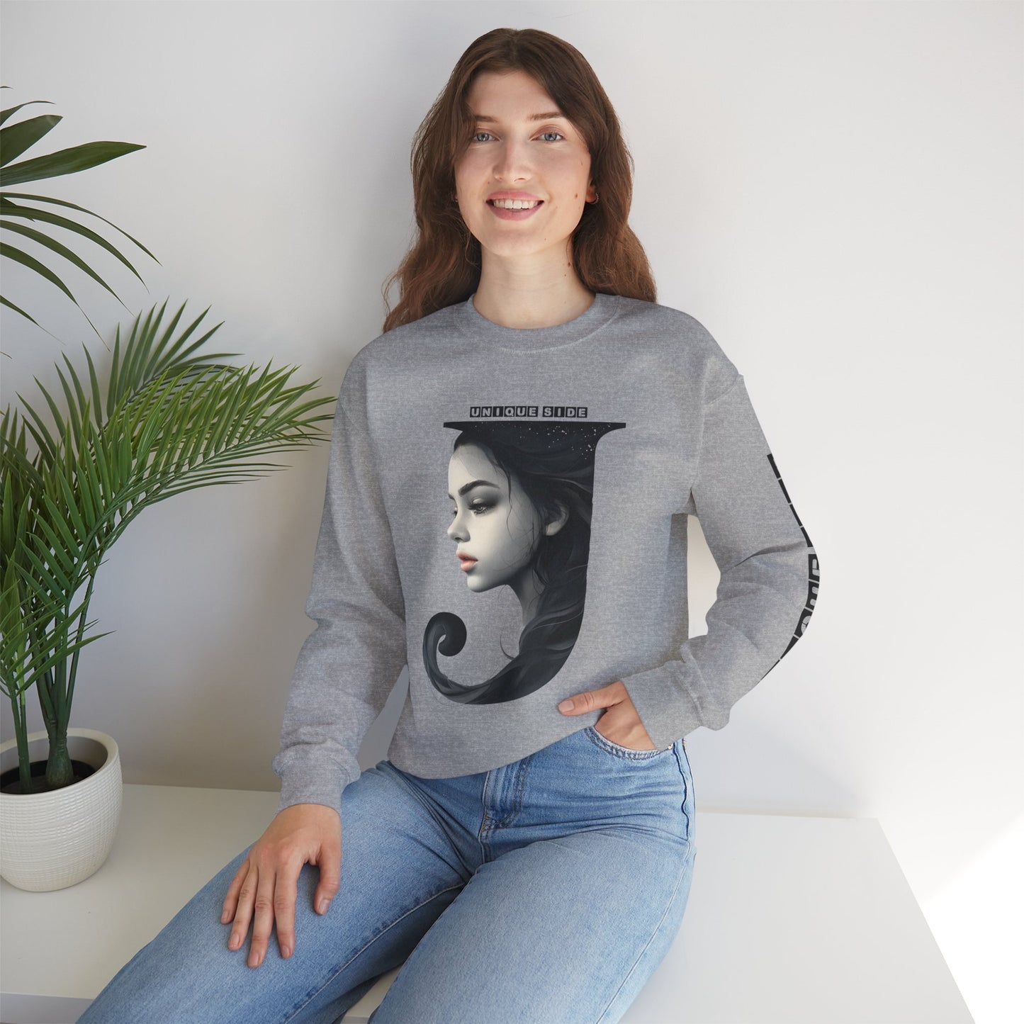 Letter J, Stylish Artistic Sweatshirt, Trendy Crewneck, Graphic Sweater, Cozy Unisex Top, Unique Gift for Art Lovers, Everyday Comfort
