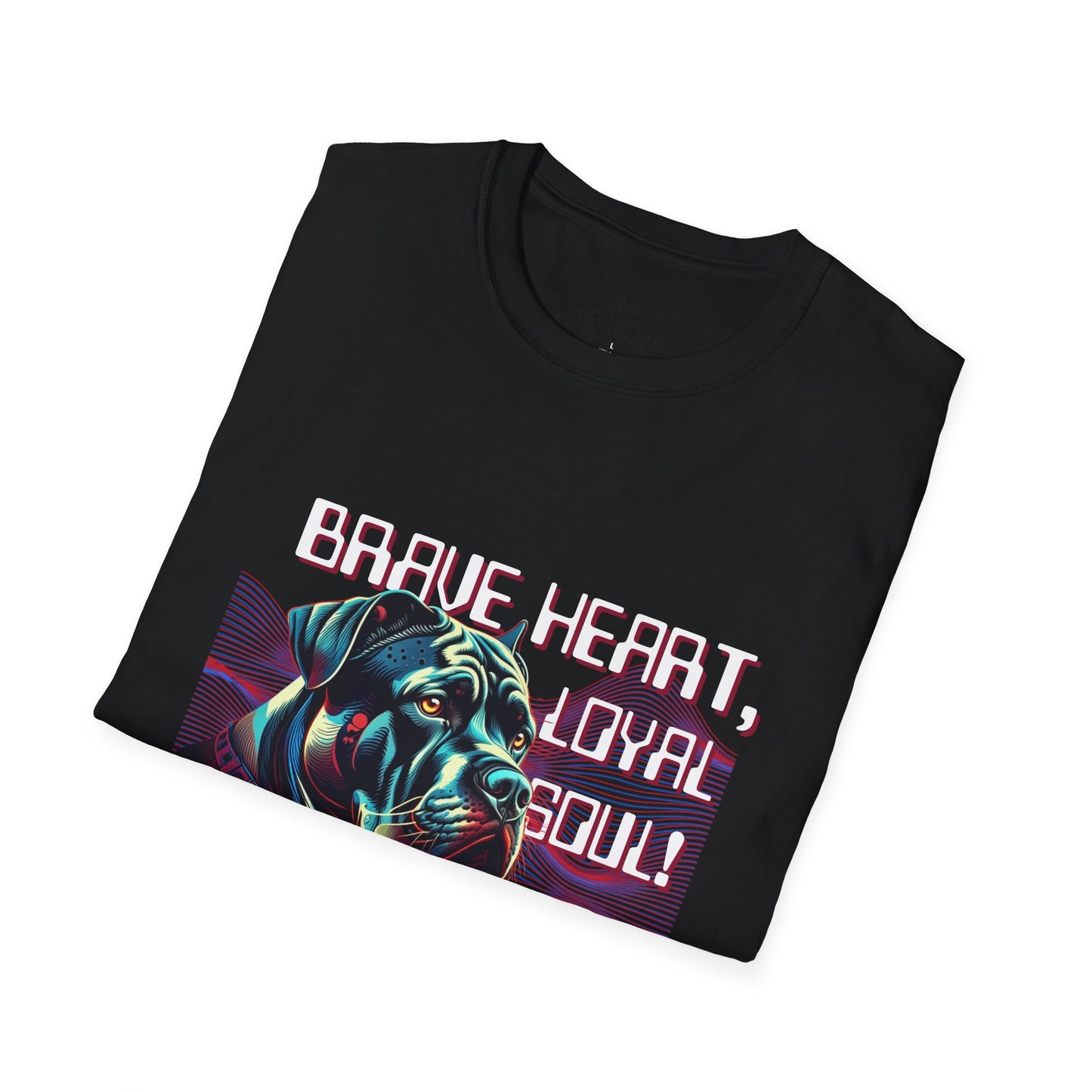 Brave Heart Loyal Soul Dog Graphic Unisex Softstyle T-Shirt
