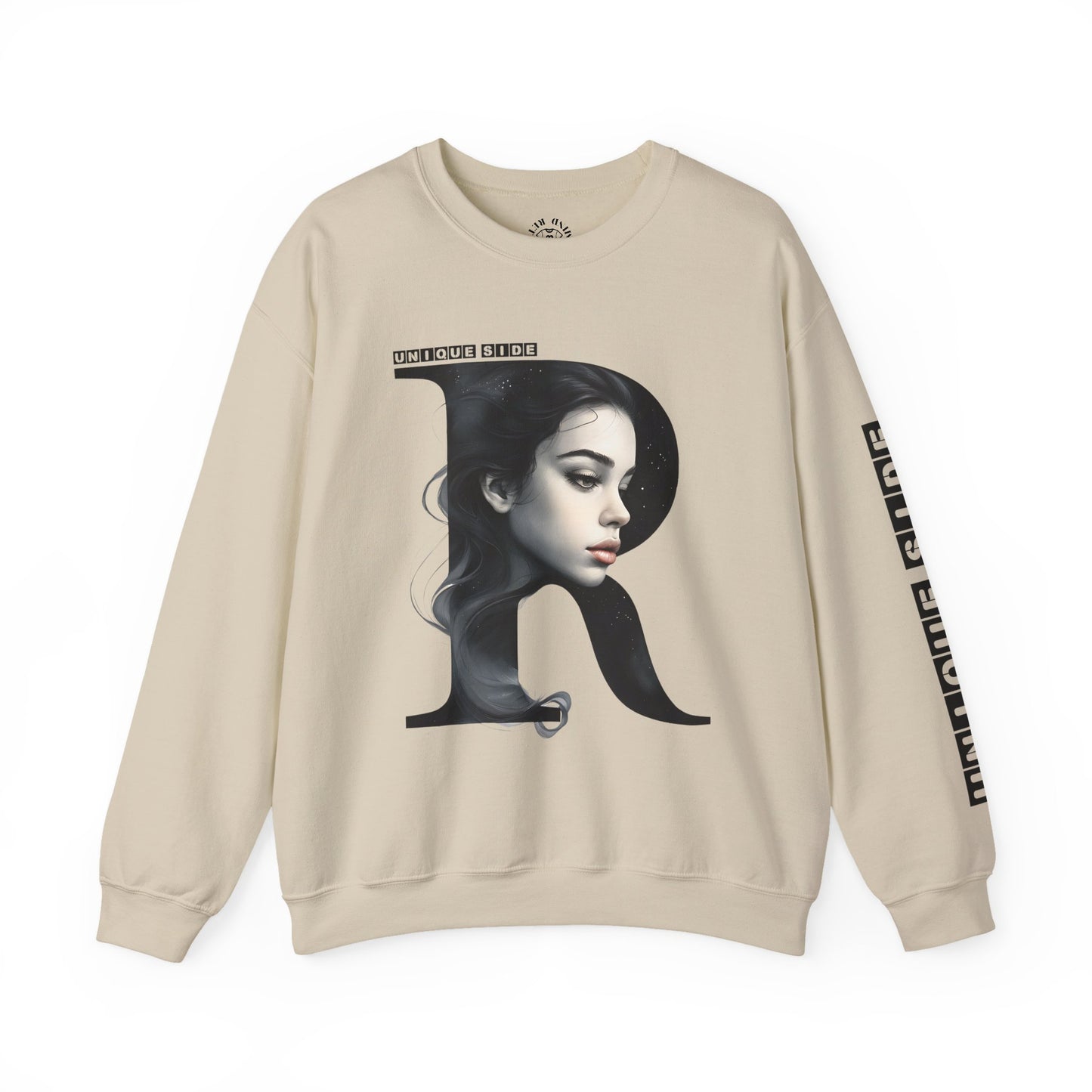 Letter R, Stylish Artistic Sweatshirt, Trendy Crewneck, Graphic Sweater, Cozy Unisex Top, Unique Gift for Art Lovers, Everyday Comfort