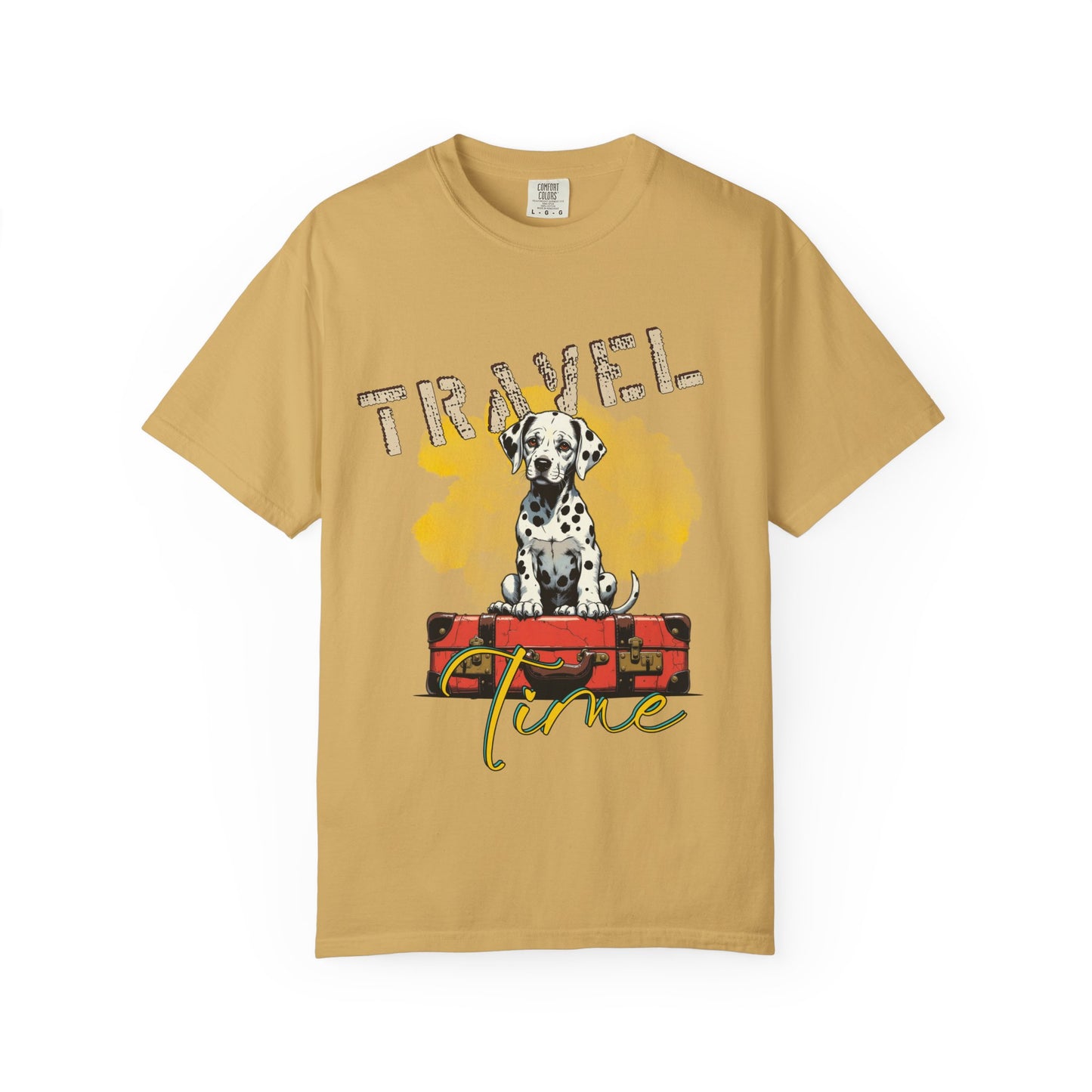 Travel Time Dog T-Shirt, Unisex Graphic Tee, Pet Lover's Gift, Vacation Shirt, Travel Enthusiast Apparel