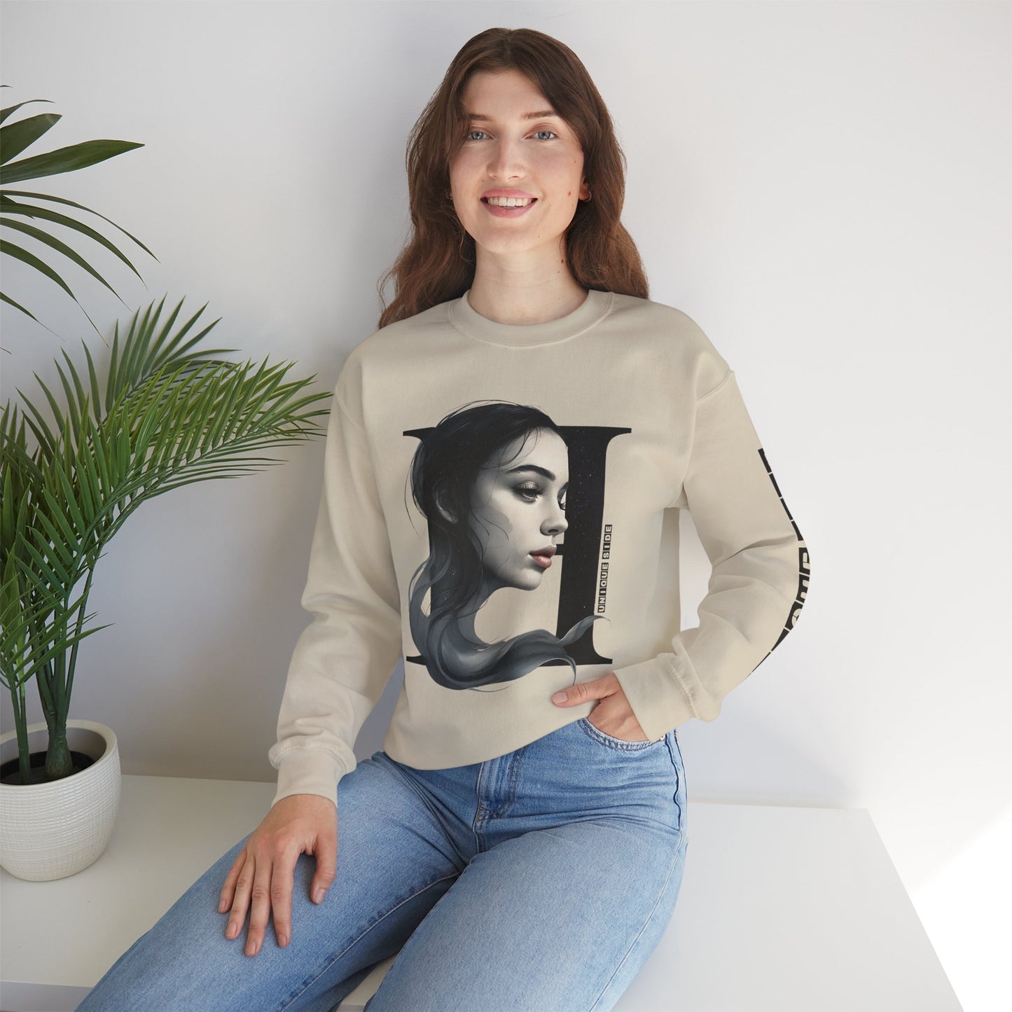 Letter H, Stylish Artistic Sweatshirt, Trendy Crewneck, Graphic Sweater, Cozy Unisex Top, Unique Gift for Art Lovers, Everyday Comfort