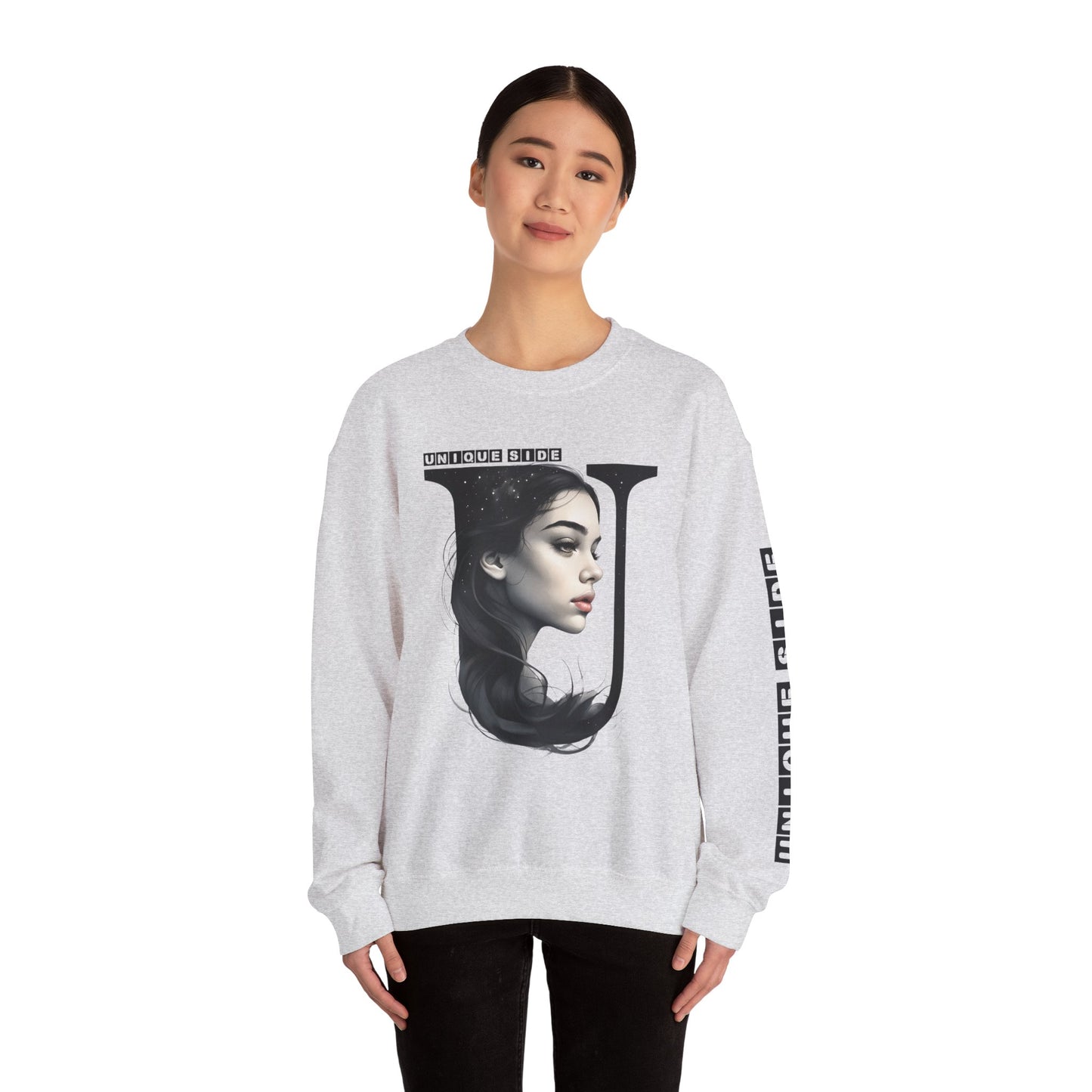 Letter U, Stylish Artistic Sweatshirt, Trendy Crewneck, Graphic Sweater, Cozy Unisex Top, Unique Gift for Art Lovers, Everyday Comfort