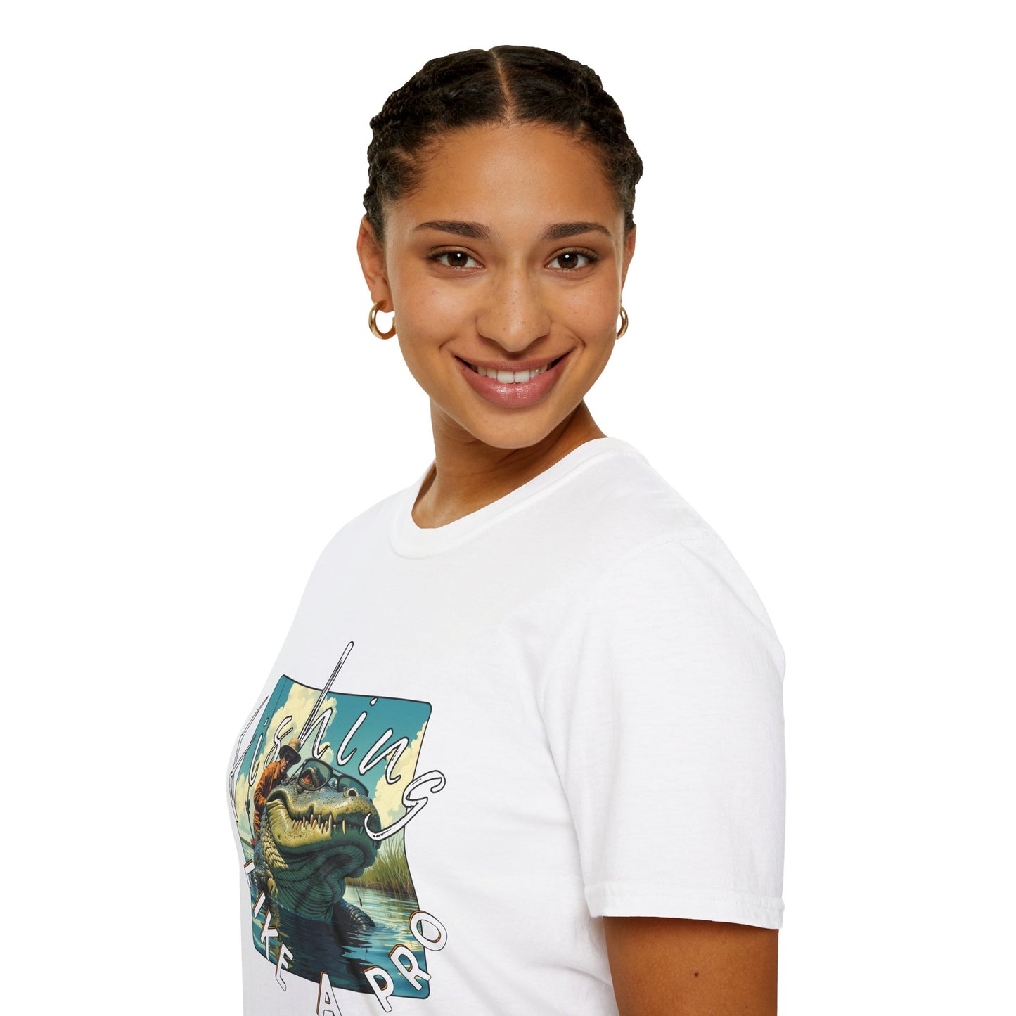 Fishing Like a Pro Unisex Softstyle T-Shirt,gator