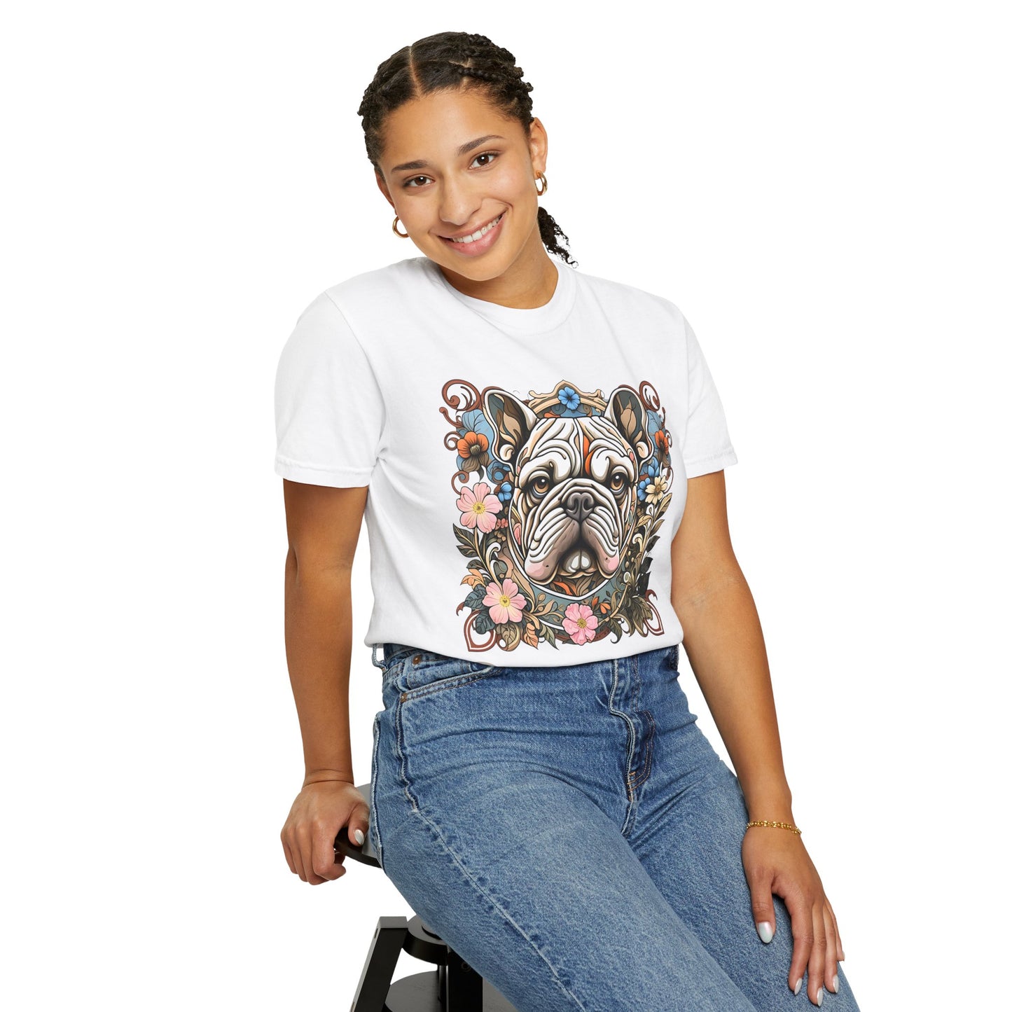Pure Love French Bulldog T-Shirt | Garment-Dyed Unisex Tee for Dog Lovers