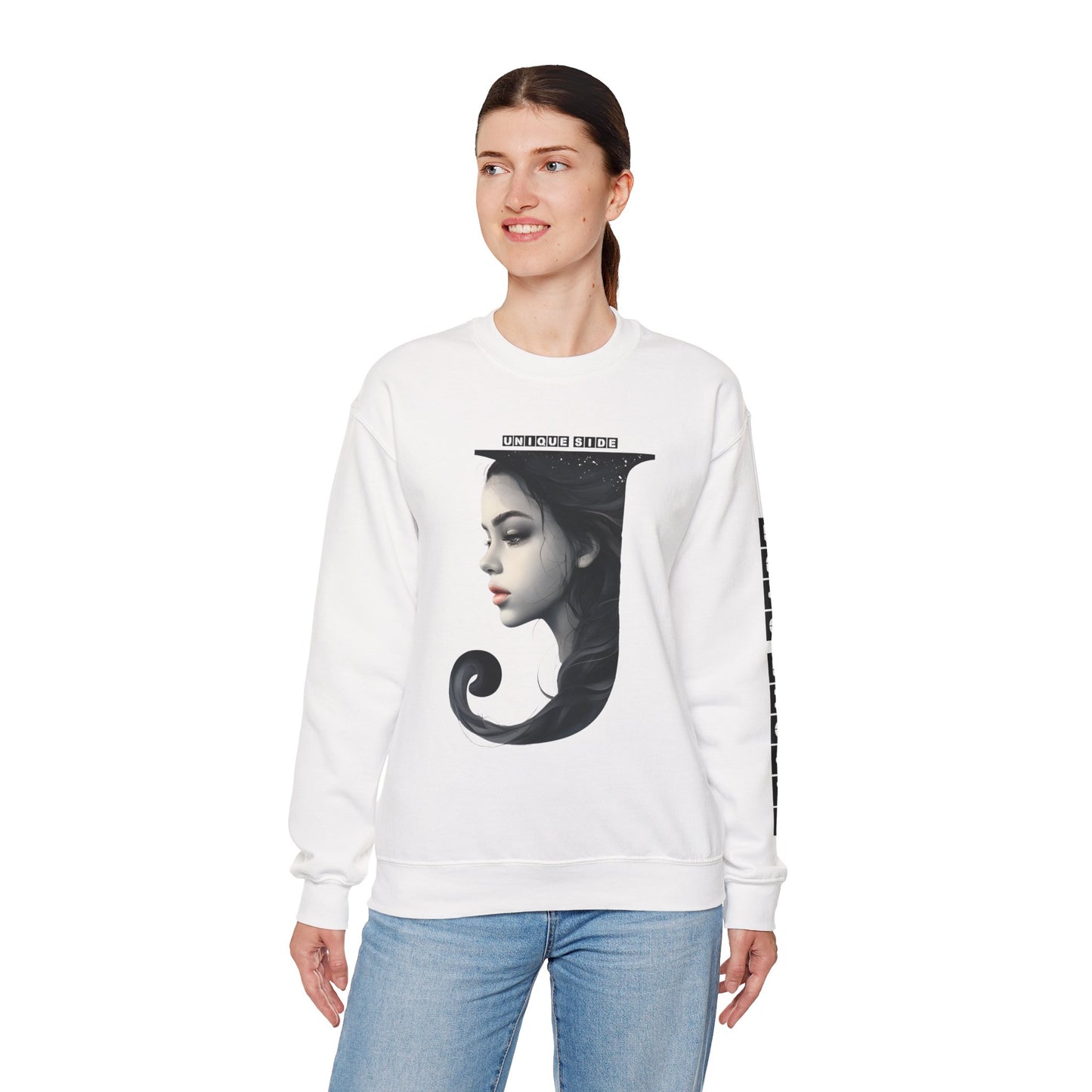 Letter J, Stylish Artistic Sweatshirt, Trendy Crewneck, Graphic Sweater, Cozy Unisex Top, Unique Gift for Art Lovers, Everyday Comfort