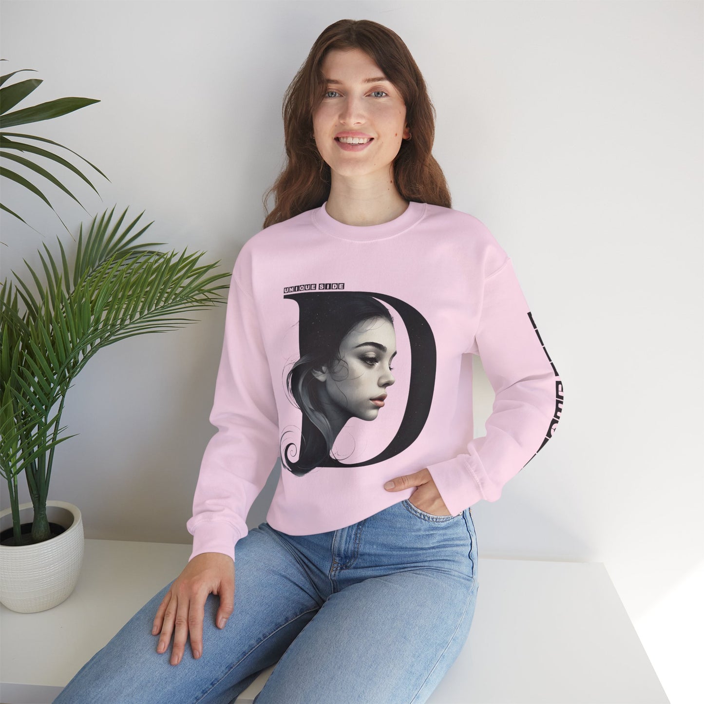Letter D,Stylish Artistic Sweatshirt, Trendy Crewneck, Graphic Sweater, Cozy Unisex Top, Unique Gift for Art Lovers, Everyday Comfort