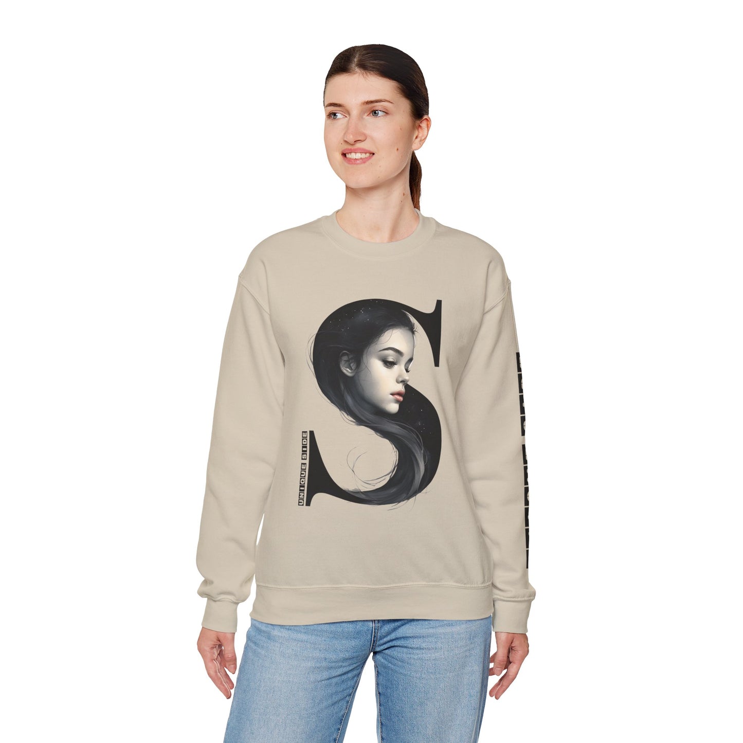 Letter S, Stylish Artistic Sweatshirt, Trendy Crewneck, Graphic Sweater, Cozy Unisex Top, Unique Gift for Art Lovers, Everyday Comfort
