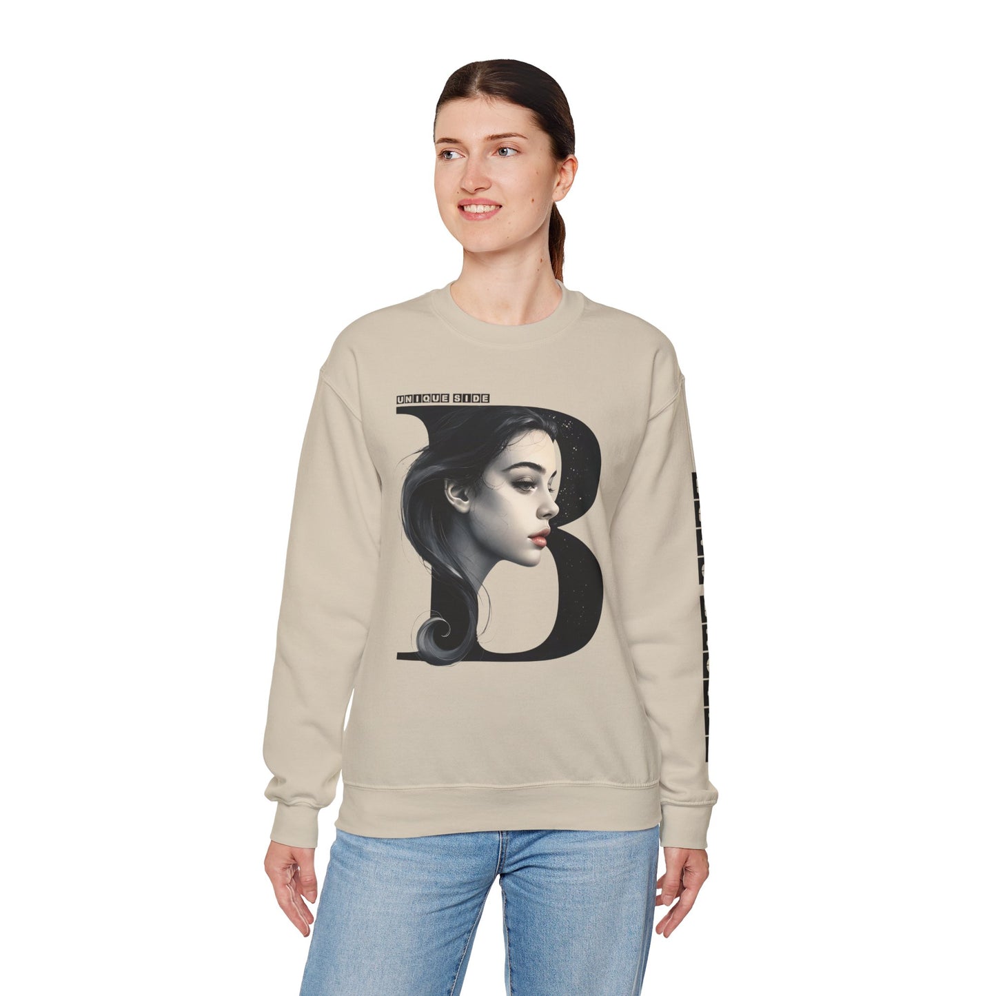 Letter B,Stylish Artistic Sweatshirt, Trendy Crewneck, Graphic Sweater, Cozy Unisex Top, Unique Gift for Art Lovers, Everyday Comfort