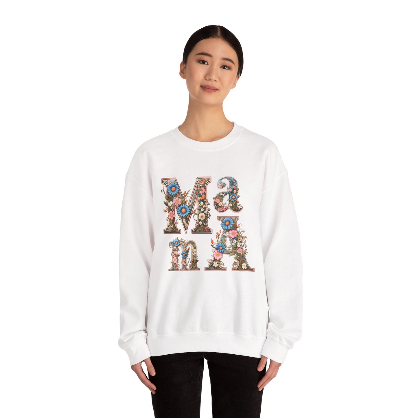 Unisex Heavy Blend™ Crewneck Sweatshirt,mother day gift, mama ,flower