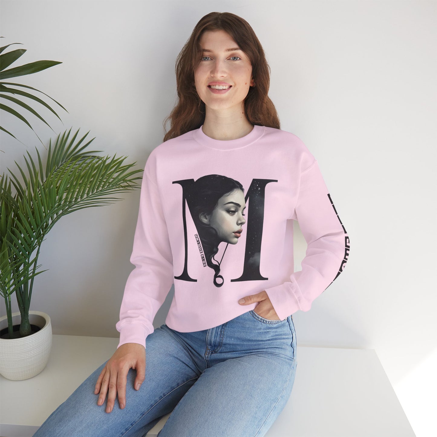 Letter M, Stylish Artistic Sweatshirt, Trendy Crewneck, Graphic Sweater, Cozy Unisex Top, Unique Gift for Art Lovers, Everyday Comfort