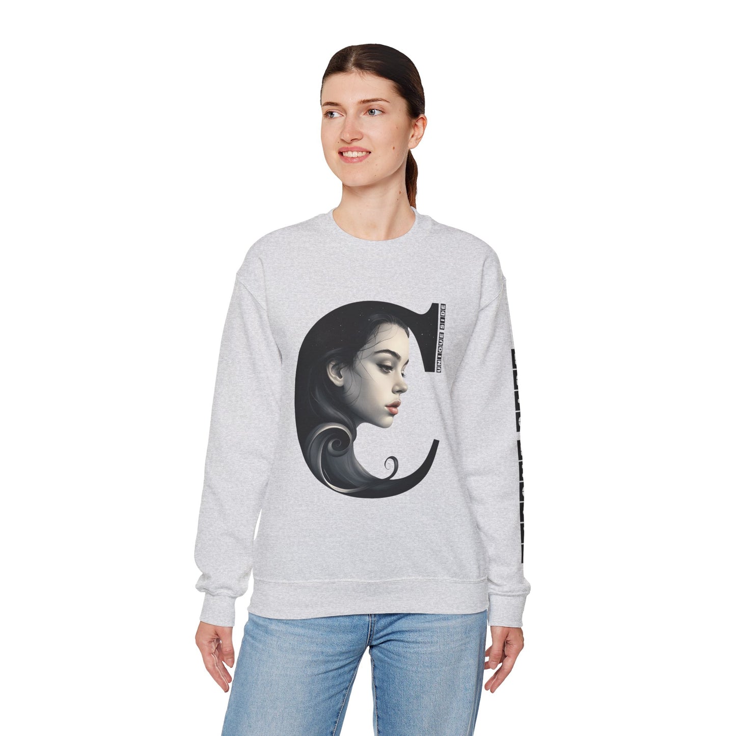 Letter C,Stylish Artistic Sweatshirt, Trendy Crewneck, Graphic Sweater, Cozy Unisex Top, Unique Gift for Art Lovers, Everyday Comfort