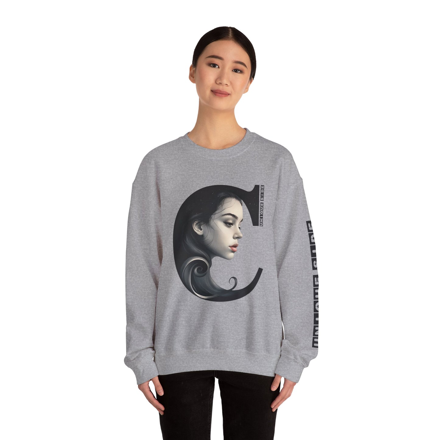 Letter C,Stylish Artistic Sweatshirt, Trendy Crewneck, Graphic Sweater, Cozy Unisex Top, Unique Gift for Art Lovers, Everyday Comfort