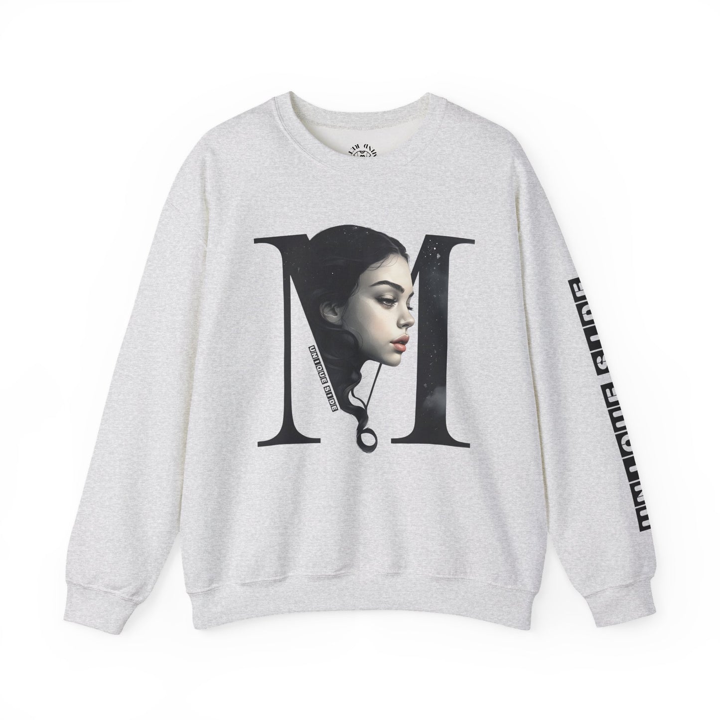 Letter M, Stylish Artistic Sweatshirt, Trendy Crewneck, Graphic Sweater, Cozy Unisex Top, Unique Gift for Art Lovers, Everyday Comfort