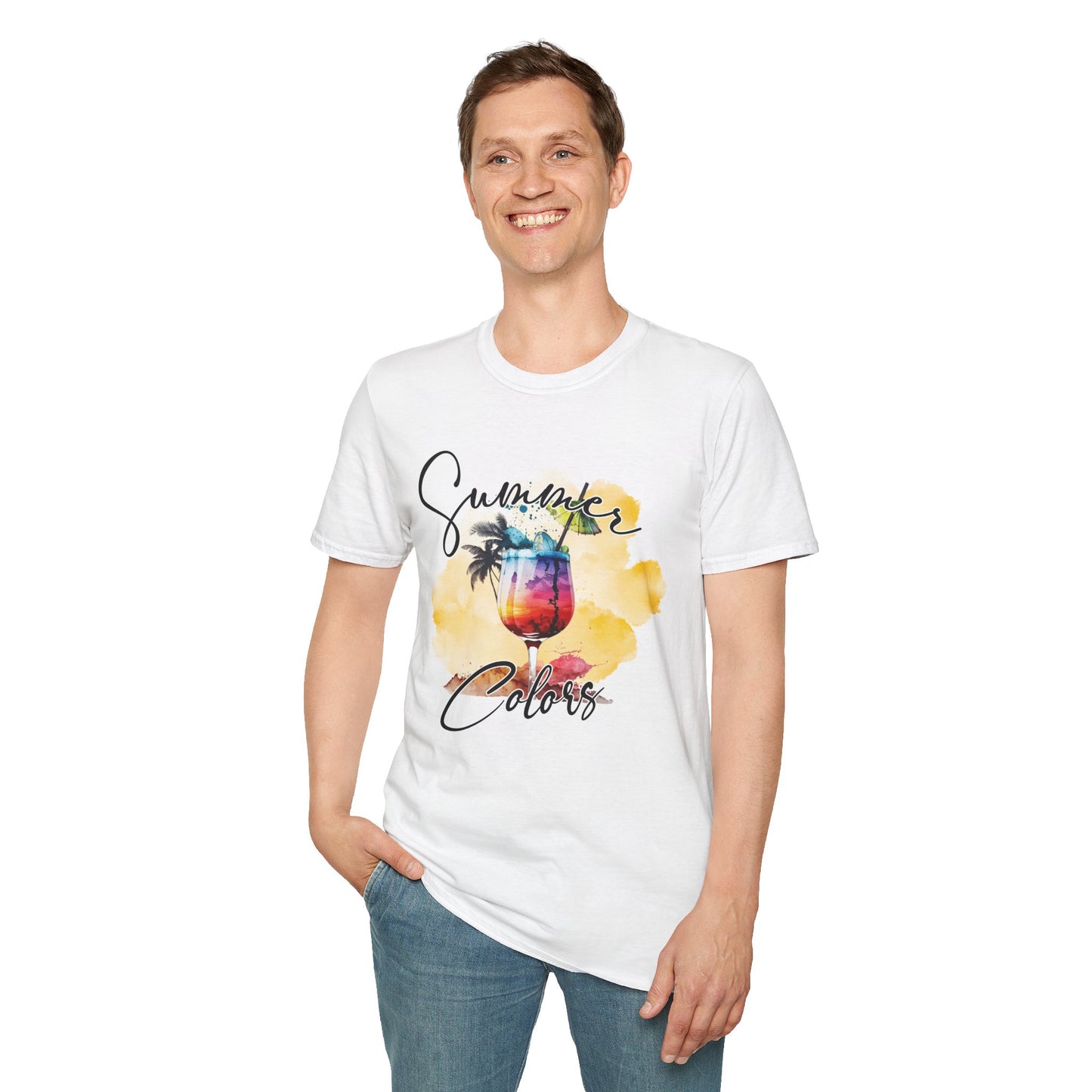 Summer Colors T-Shirt, Unisex Tee for Beach Days, Vacation Style, Summer Outing, Travel Shirt, Gift for Him/Her
