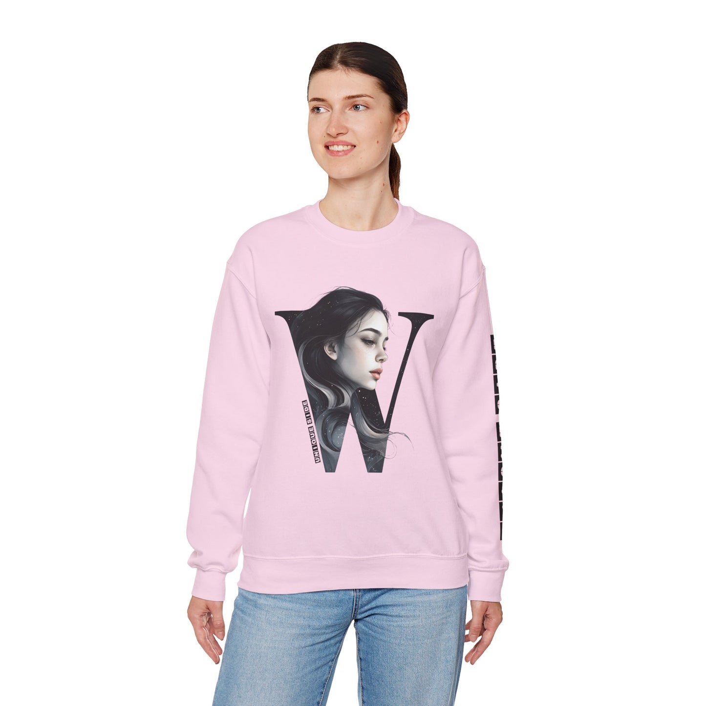 Letter W, Stylish Artistic Sweatshirt, Trendy Crewneck, Graphic Sweater, Cozy Unisex Top, Unique Gift for Art Lovers, Everyday Comfort