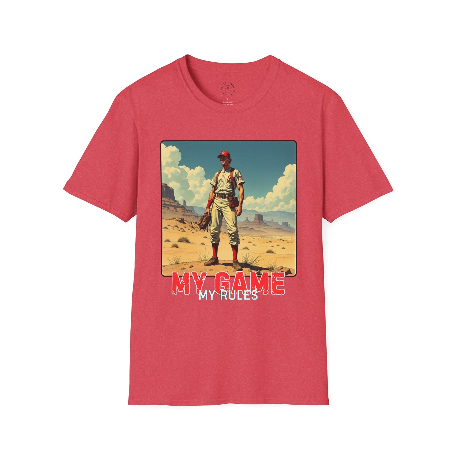 My Game My Rules Unisex Softstyle T-Shirt - Vintage Baseball Graphic Tee, sport, baseball
