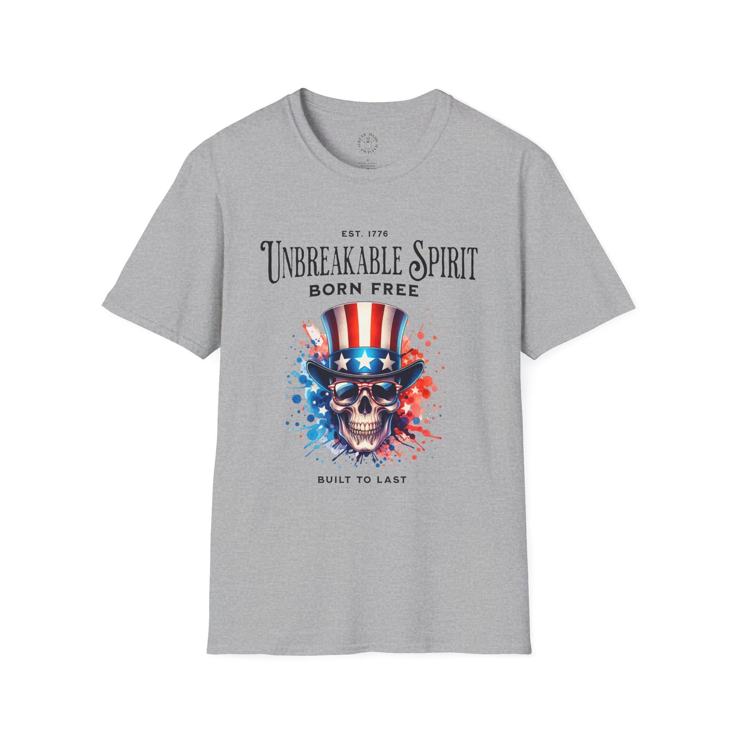 Unisex Softstyle T-Shirt - Unbreakable Spirit Skull Design - Perfect for Independence Day