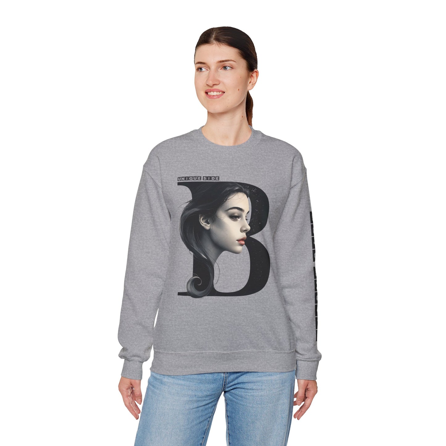 Letter B,Stylish Artistic Sweatshirt, Trendy Crewneck, Graphic Sweater, Cozy Unisex Top, Unique Gift for Art Lovers, Everyday Comfort