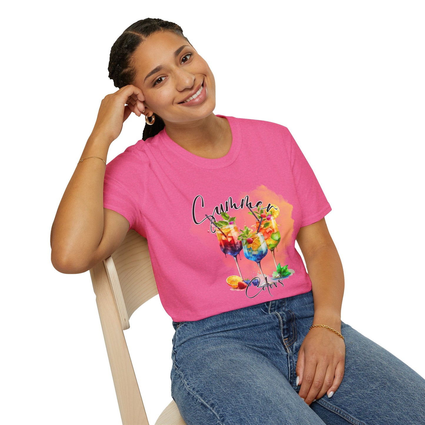Colorful Floral Summer Unisex T-Shirt, Boho Shirt, Gift for Her, Vacation Tee, Festival Apparel, Summer Outfit