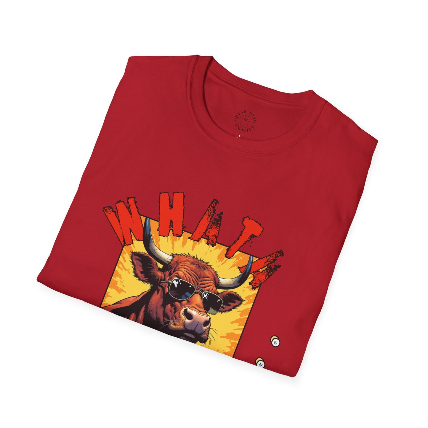 Whimsical Cow Graphic Unisex Softstyle T-Shirt - 'What bull Shhh...'