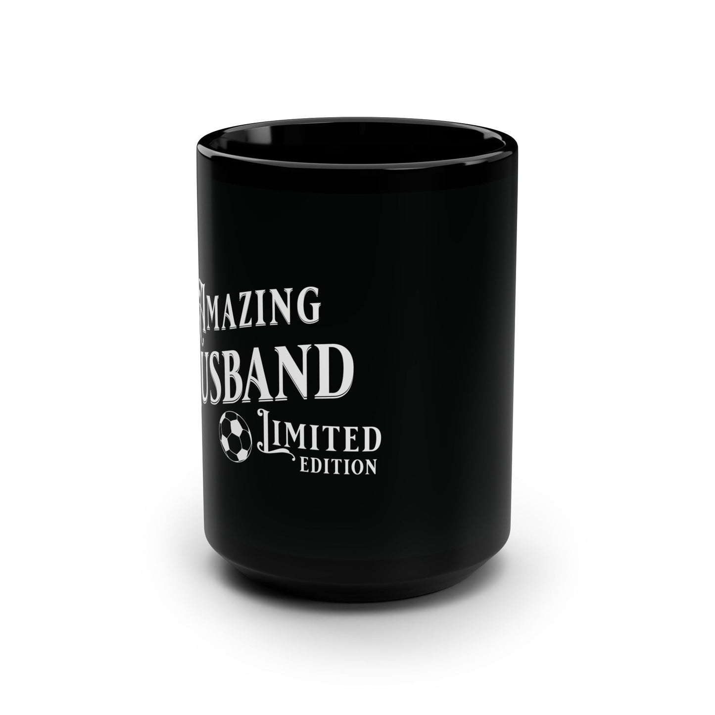 Amazing Husband, Soccer , Valentine's day gift for him .Black Mug
