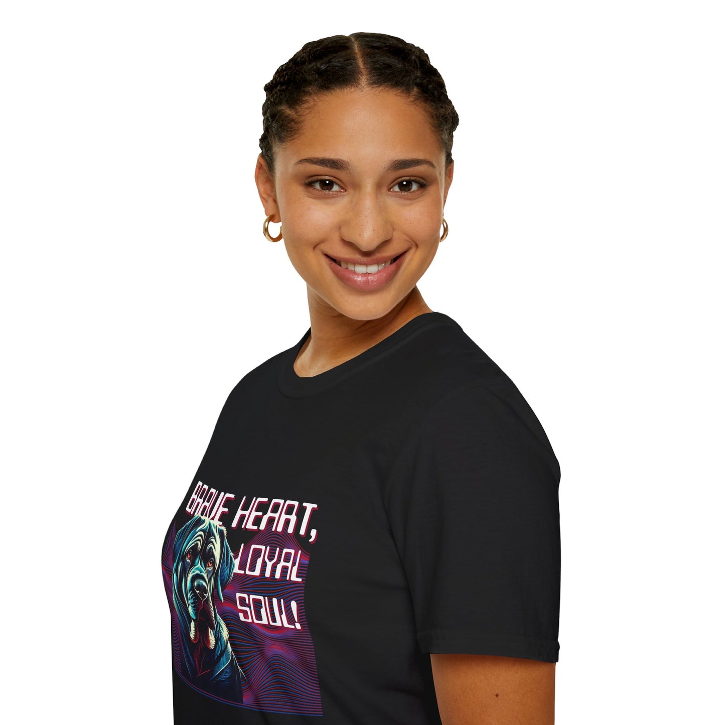 Brave Heart, Loyal Soul Dog T-Shirt - Unisex Softstyle Tee