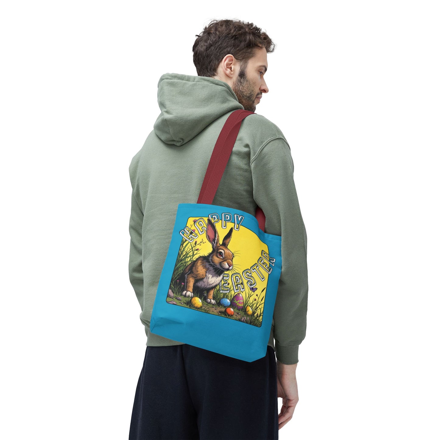 Happy Easter Tote Bag - Vibrant Bunny Design for Spring Celebrations, Easter bunny
