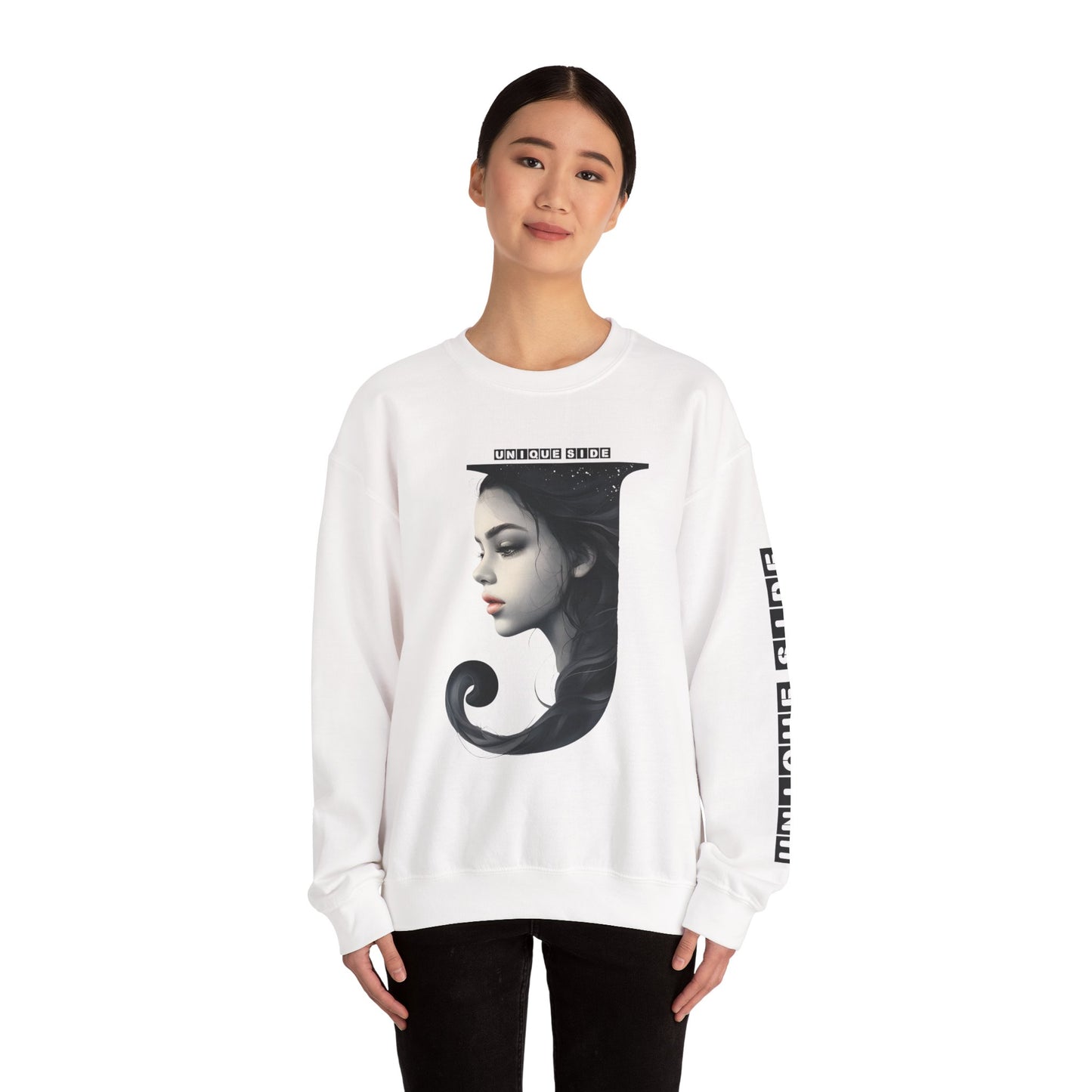Letter J, Stylish Artistic Sweatshirt, Trendy Crewneck, Graphic Sweater, Cozy Unisex Top, Unique Gift for Art Lovers, Everyday Comfort