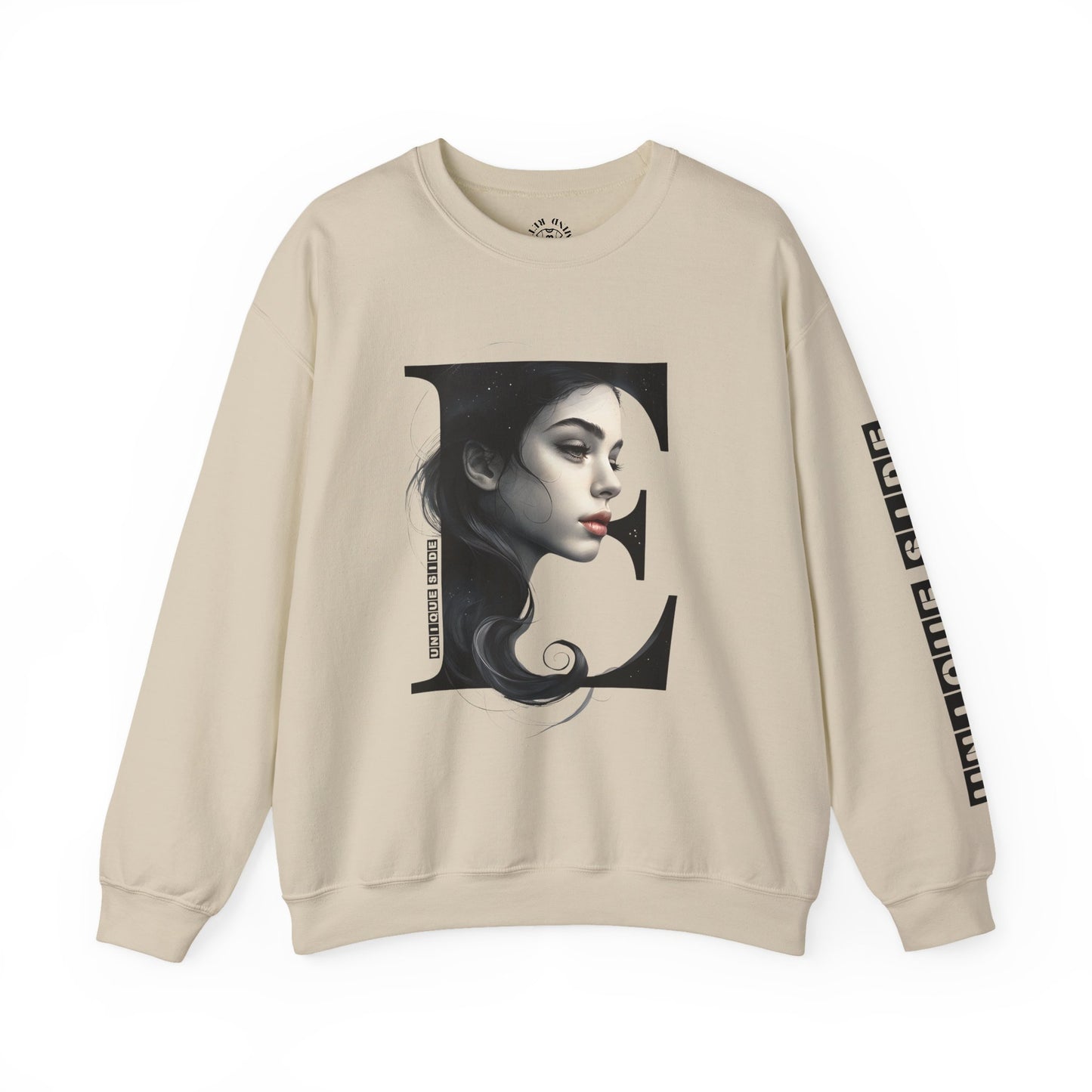Letter E, Stylish Artistic Sweatshirt, Trendy Crewneck, Graphic Sweater, Cozy Unisex Top, Unique Gift for Art Lovers, Everyday Comfort