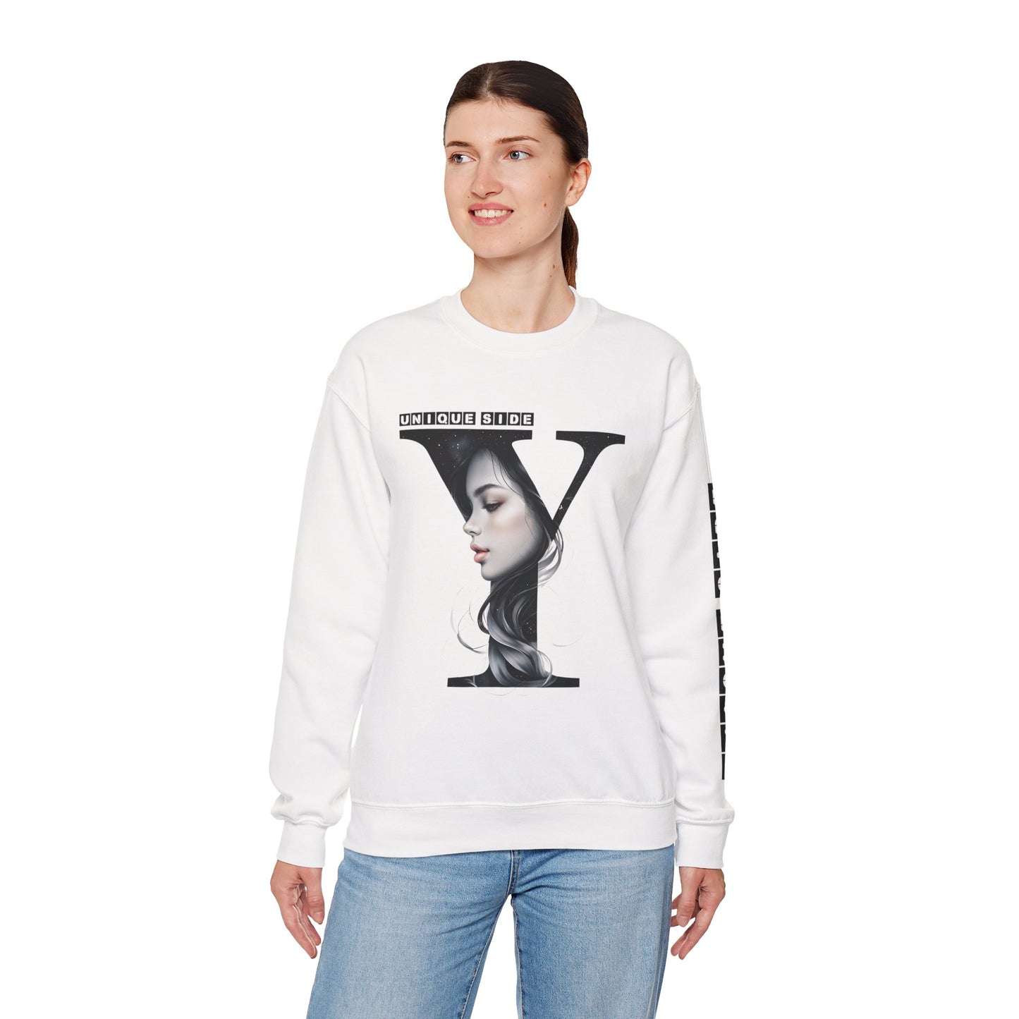 Letter Y, Stylish Artistic Sweatshirt, Trendy Crewneck, Graphic Sweater, Cozy Unisex Top, Unique Gift for Art Lovers, Everyday Comfort