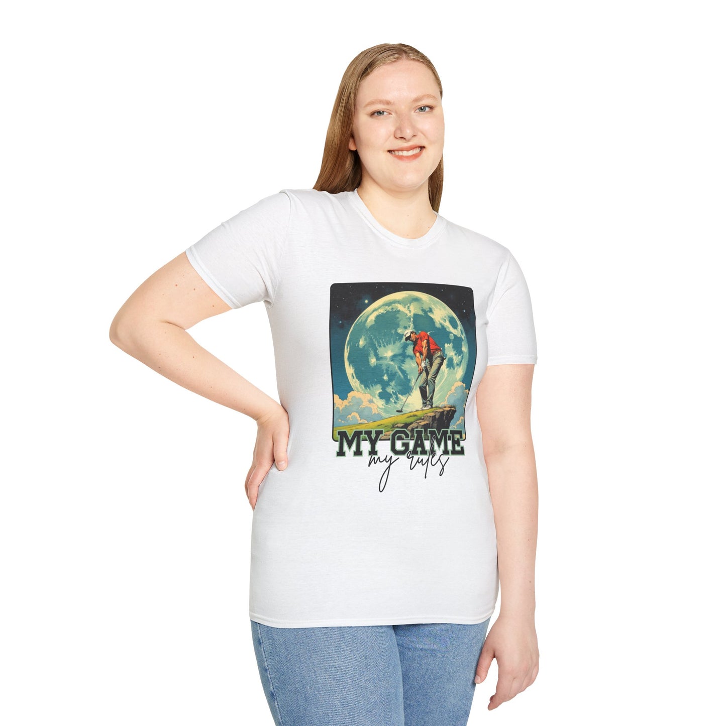 Retro Game Vibes Unisex Softstyle T-Shirt - 'My Game, My Rules' golf.sport
