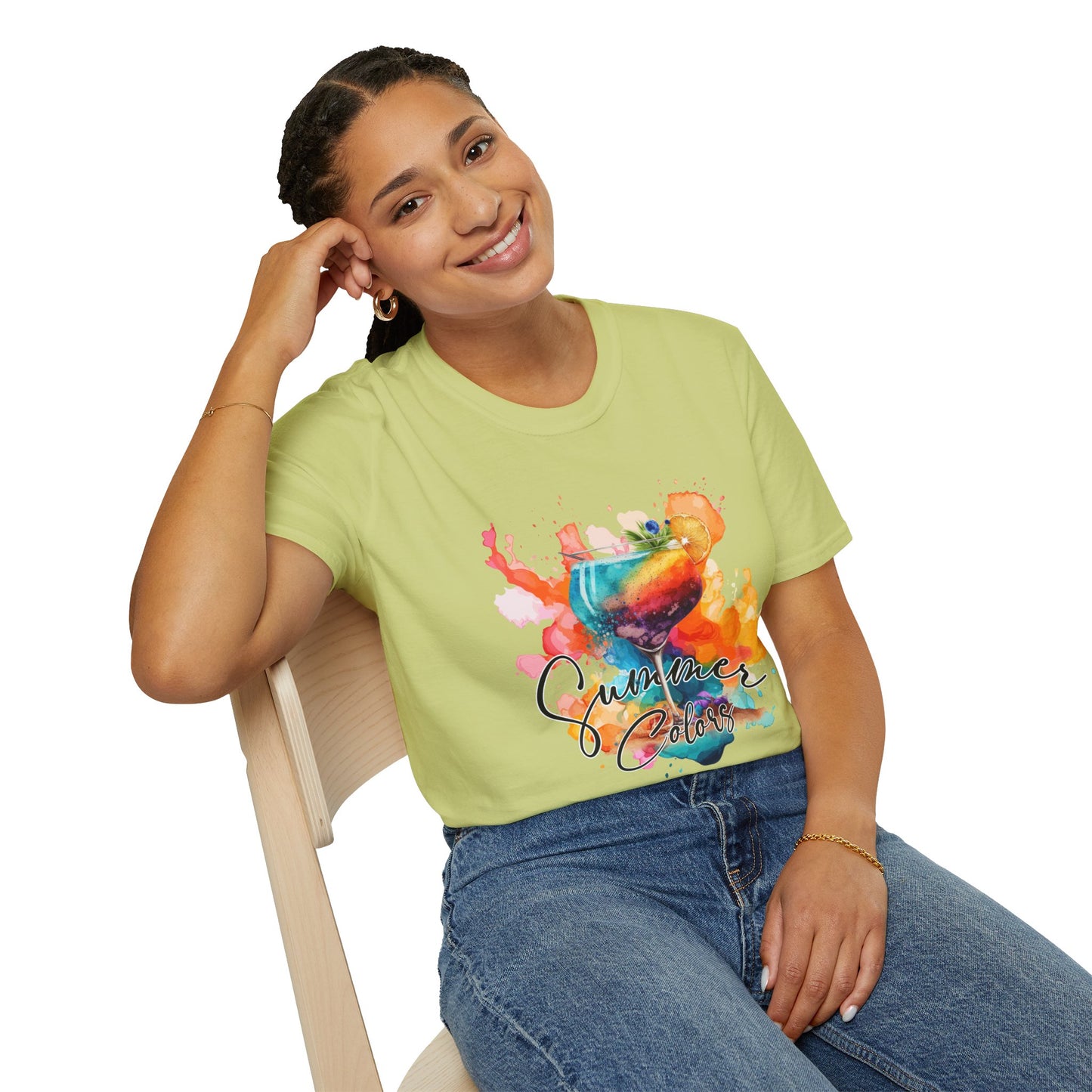 Colorful Artistic T-Shirt with Inspirational Design, Unisex Softstyle Tee, Gift for Art Lovers, Casual Wear, Birthday Gift Idea