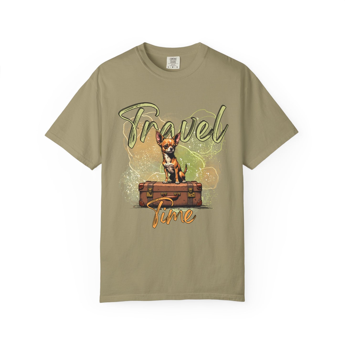 Travel Time Unisex Garment-Dyed T-Shirt - Cute Dog Design for Animal Lovers