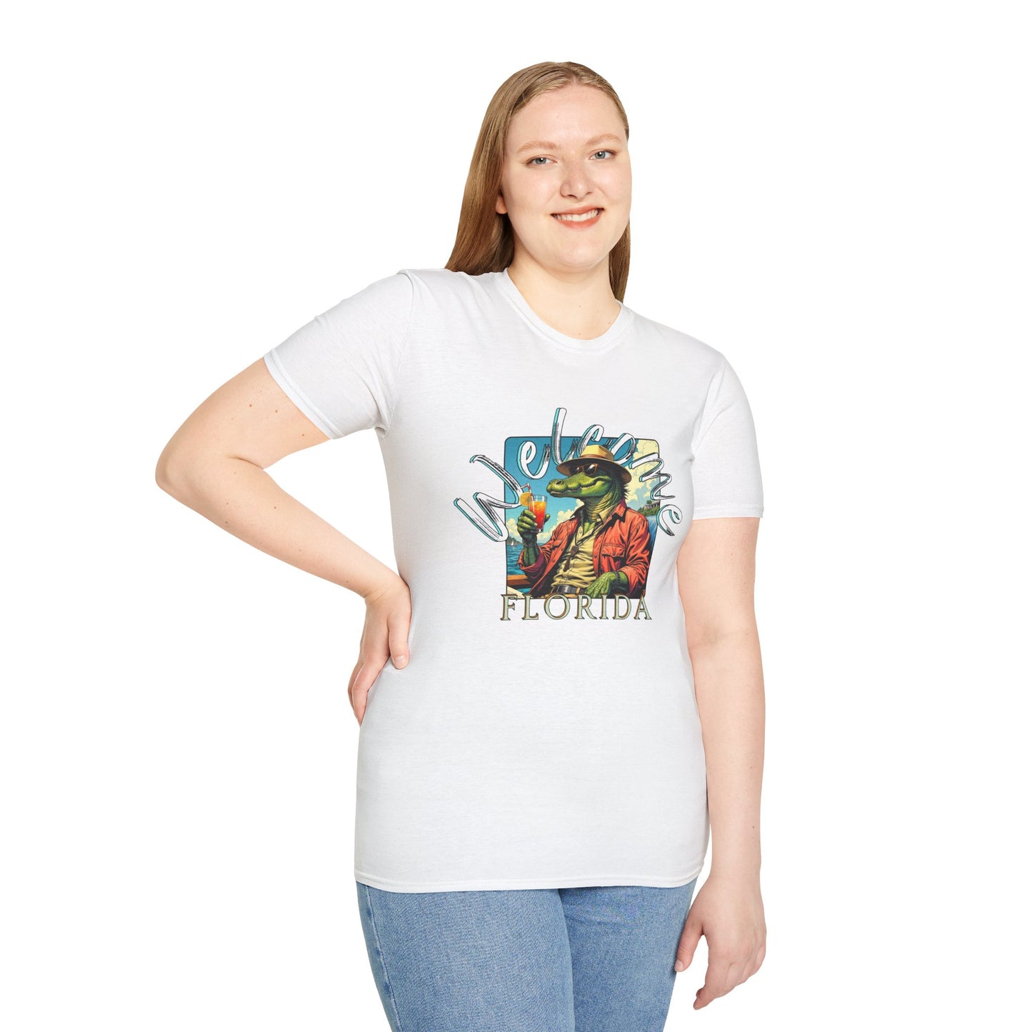 Welcome to Florida Graphic Unisex Softstyle T-Shirt, florida,gator