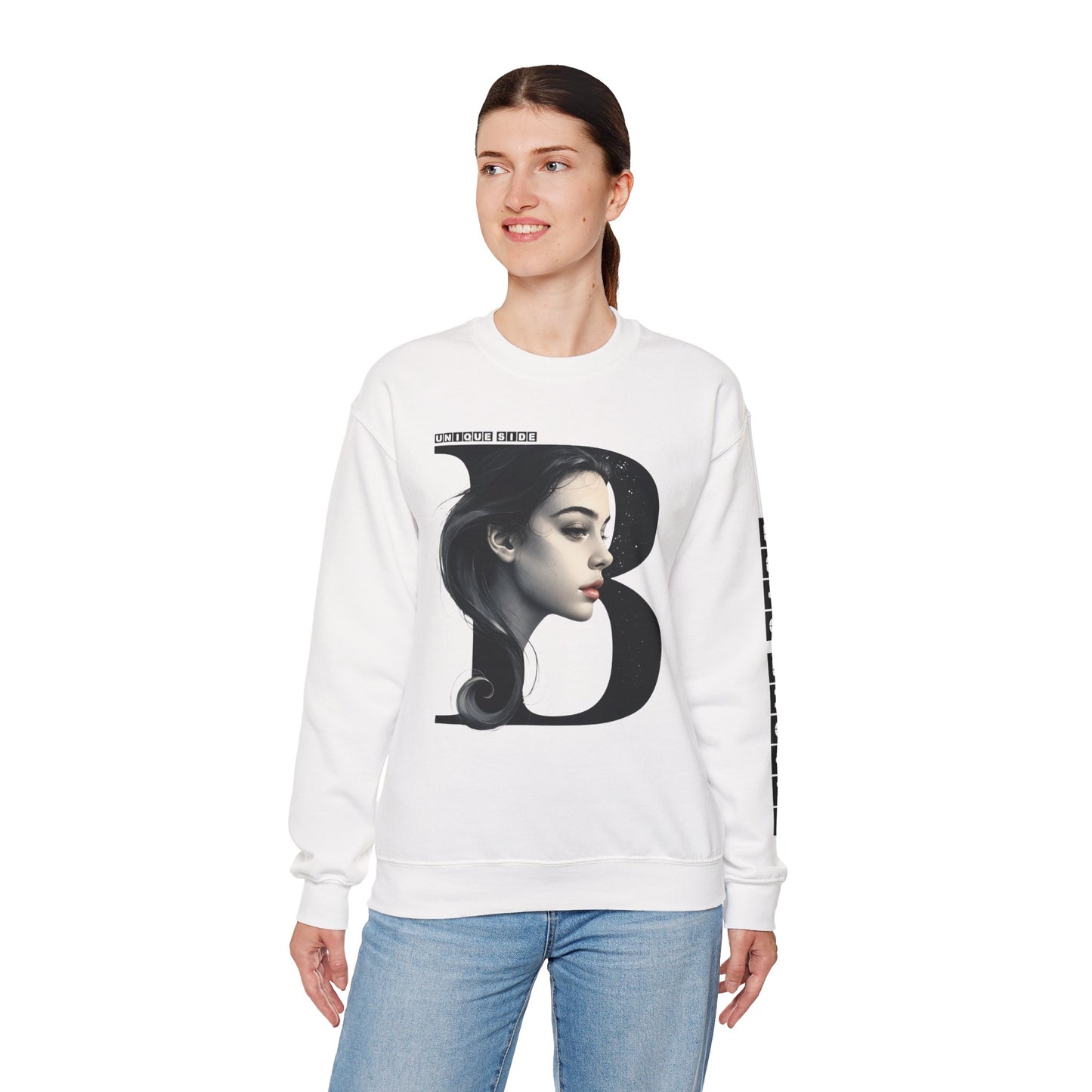 Letter B,Stylish Artistic Sweatshirt, Trendy Crewneck, Graphic Sweater, Cozy Unisex Top, Unique Gift for Art Lovers, Everyday Comfort
