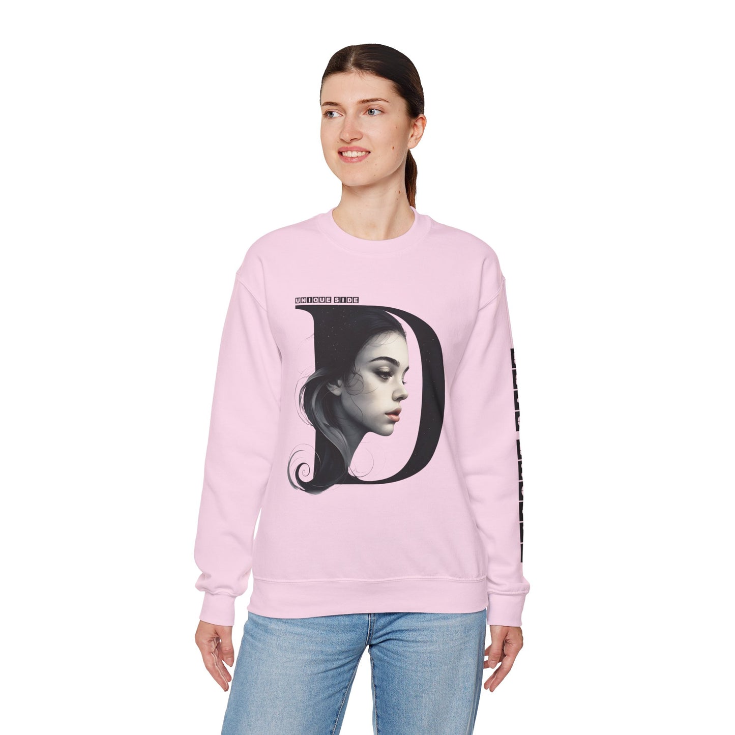 Letter D,Stylish Artistic Sweatshirt, Trendy Crewneck, Graphic Sweater, Cozy Unisex Top, Unique Gift for Art Lovers, Everyday Comfort