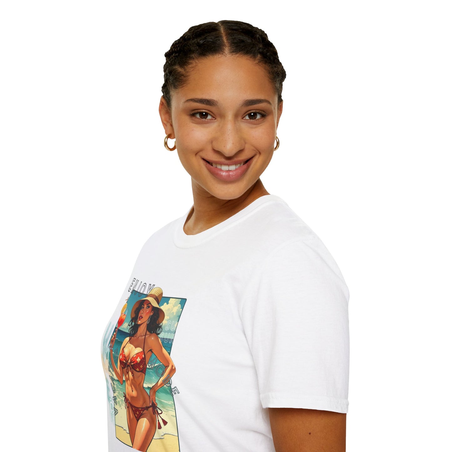 Enjoy Summer Vintage T-Shirt - Unisex Softstyle Tee for Beach Lovers