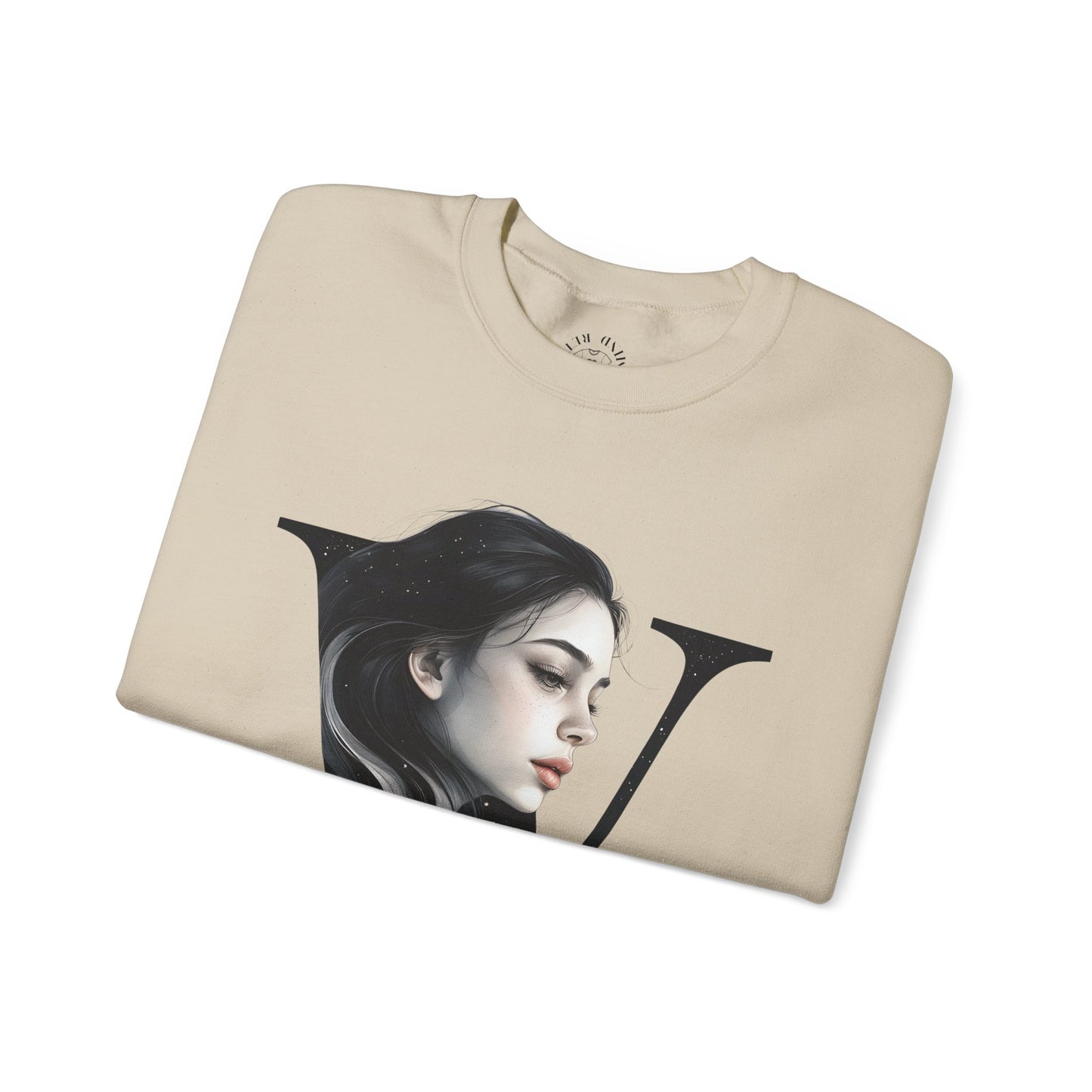 Letter W, Stylish Artistic Sweatshirt, Trendy Crewneck, Graphic Sweater, Cozy Unisex Top, Unique Gift for Art Lovers, Everyday Comfort