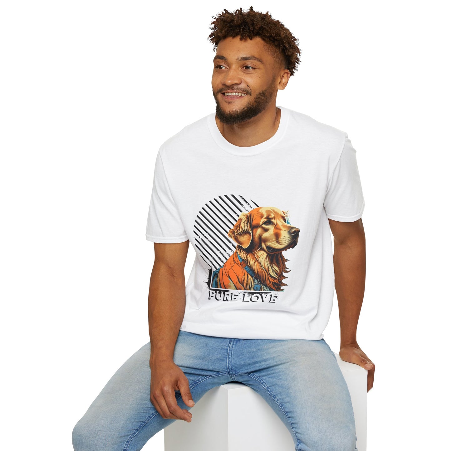 Pure Love Golden Retriever T-Shirt – Unisex Softstyle Tee for Dog Lovers