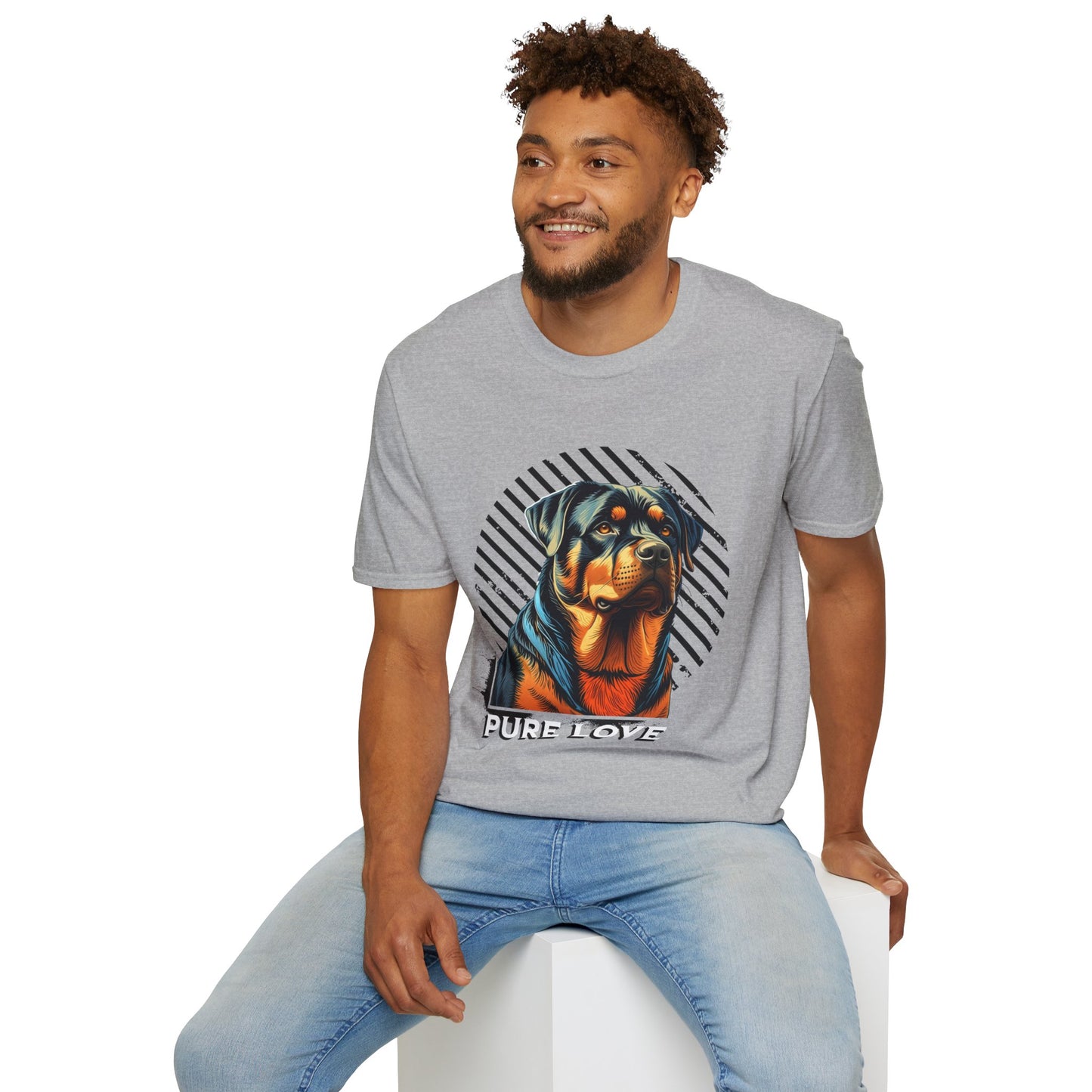 Pure Love Rottweiler Unisex Softstyle T-Shirt - Dog Lover Gift