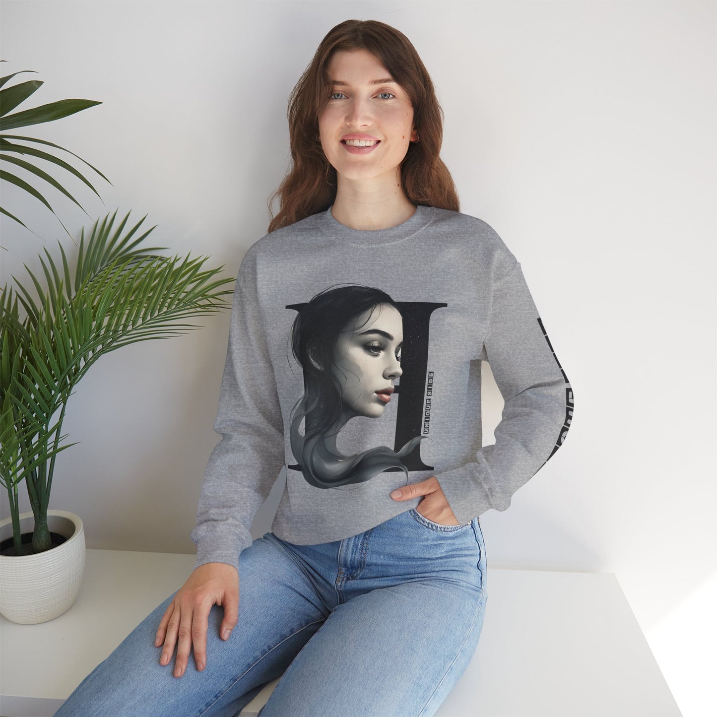 Letter H, Stylish Artistic Sweatshirt, Trendy Crewneck, Graphic Sweater, Cozy Unisex Top, Unique Gift for Art Lovers, Everyday Comfort
