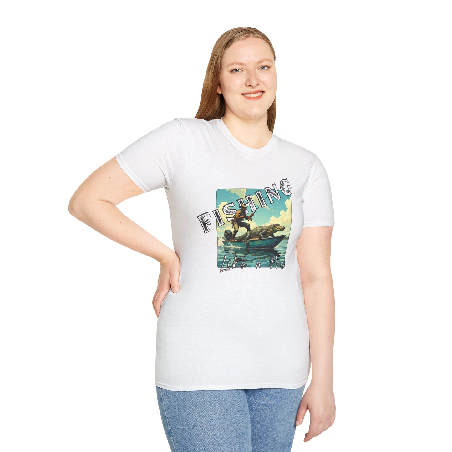 Fishing Like a Pro Unisex Softstyle T-Shirt - Perfect Gift for Anglers,gator,sport