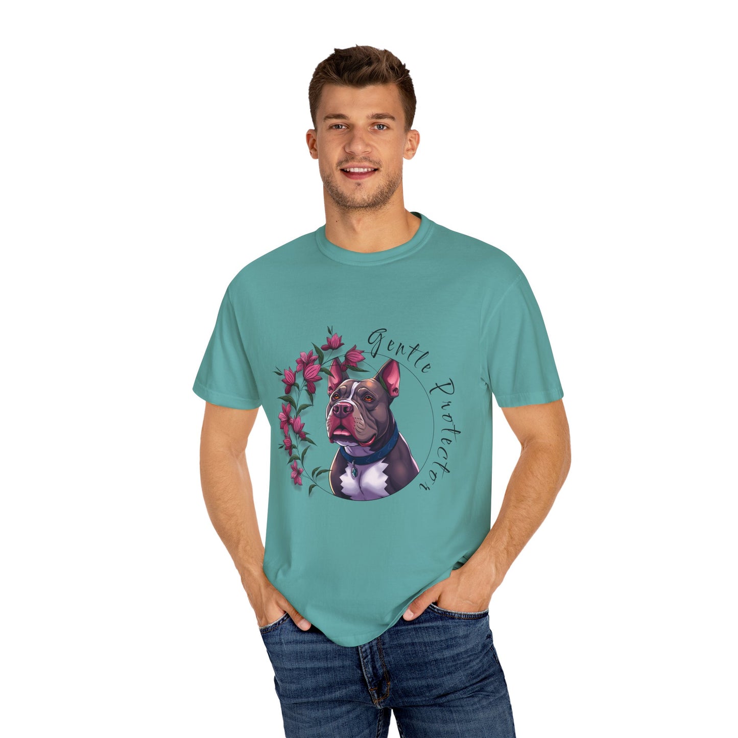 Gentle Protector Dog T-Shirt, Animal Lover Gift, Pet Memorial Tee, Casual Wear, Gift for Dog Owners, Nature T-Shirt