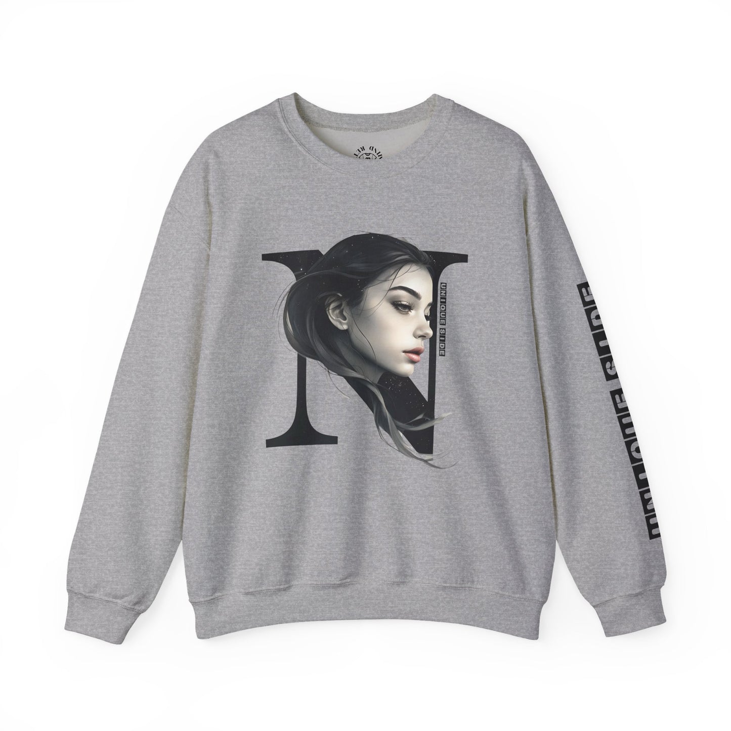 Letter N, Stylish Artistic Sweatshirt, Trendy Crewneck, Graphic Sweater, Cozy Unisex Top, Unique Gift for Art Lovers, Everyday Comfort