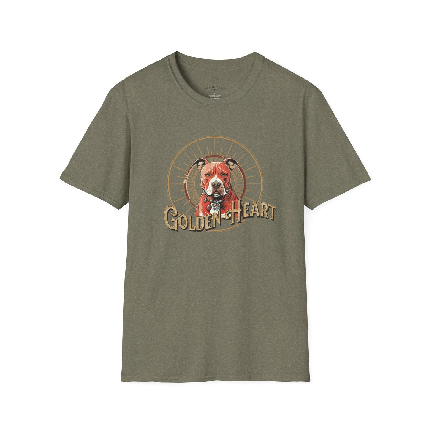 Golden Heart Dog Tee | Unisex Softstyle T-Shirt, Pet Lover Gift, Animal Adoption Awareness, Casual Wear, Dog Mom Apparel