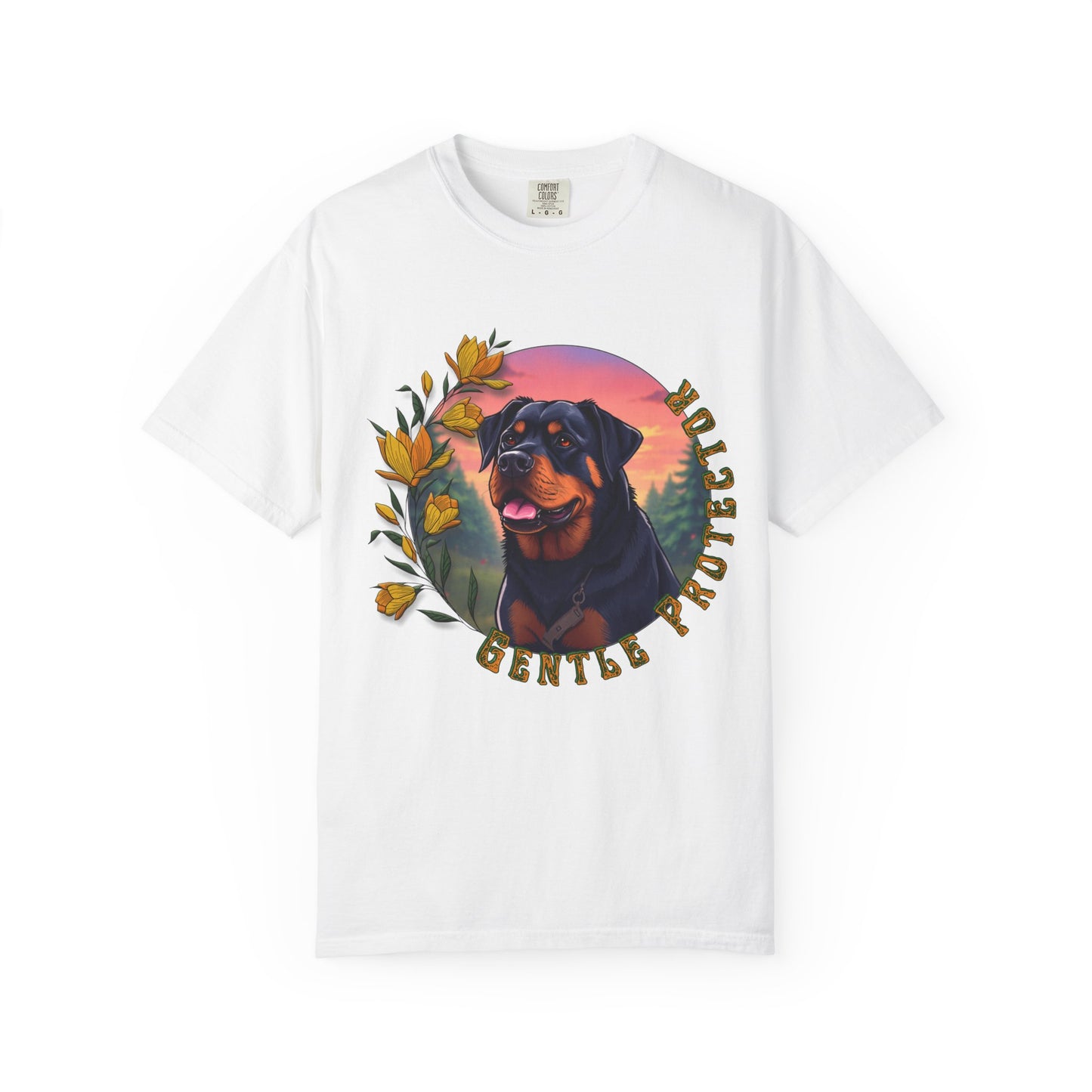Gentle Protection Unisex Garment-Dyed T-shirt | Dog Lover Gift | Floral Design