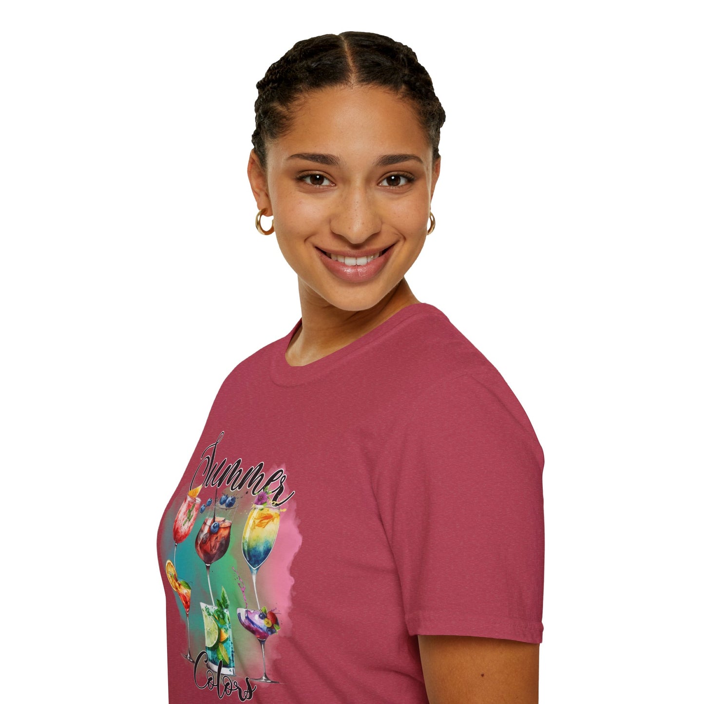 Summer Colors Cocktail T-Shirt, Unisex Tee, Fun Summer Wear, Gift for Cocktails Lovers, Beach Party Shirt, Vacation Top