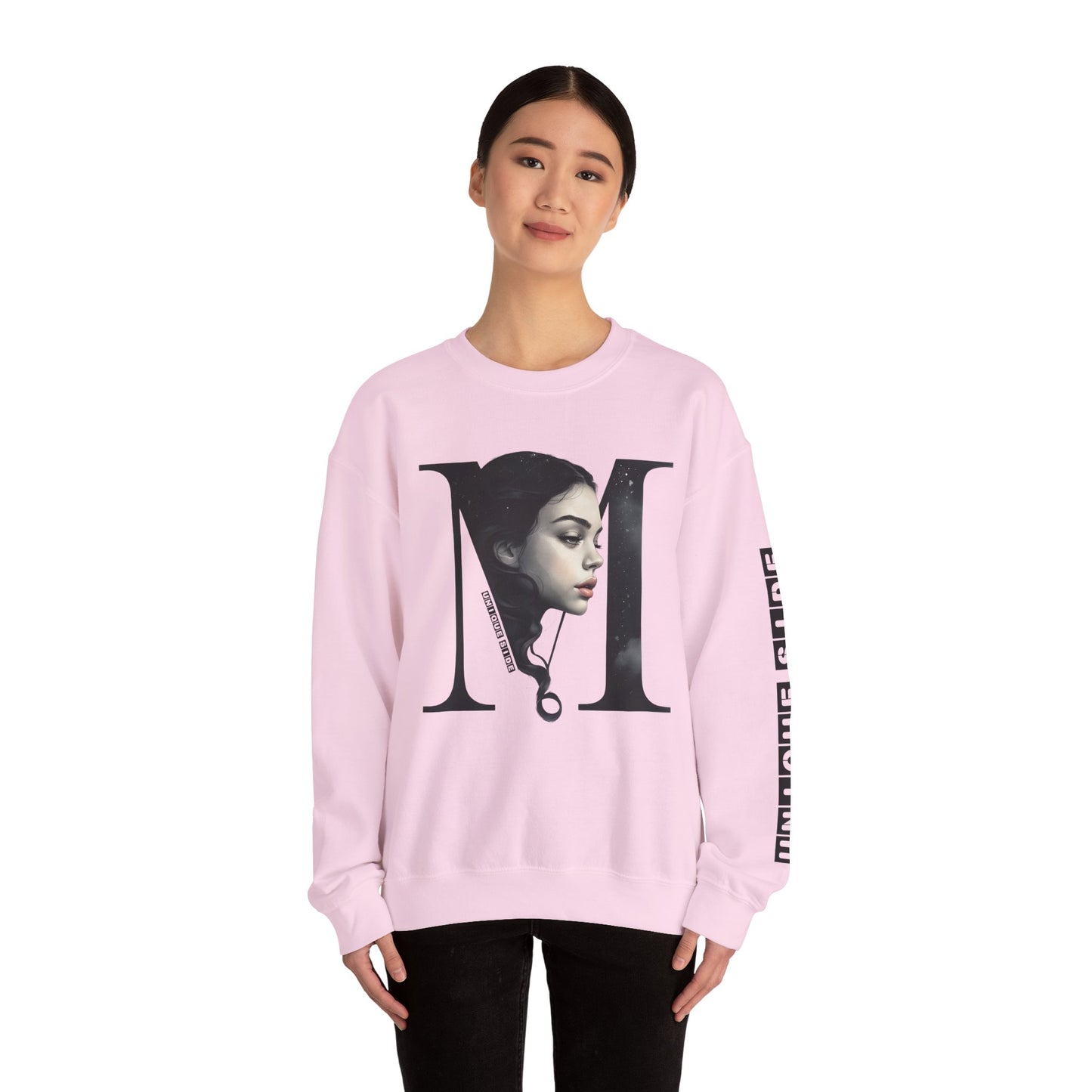 Letter M, Stylish Artistic Sweatshirt, Trendy Crewneck, Graphic Sweater, Cozy Unisex Top, Unique Gift for Art Lovers, Everyday Comfort