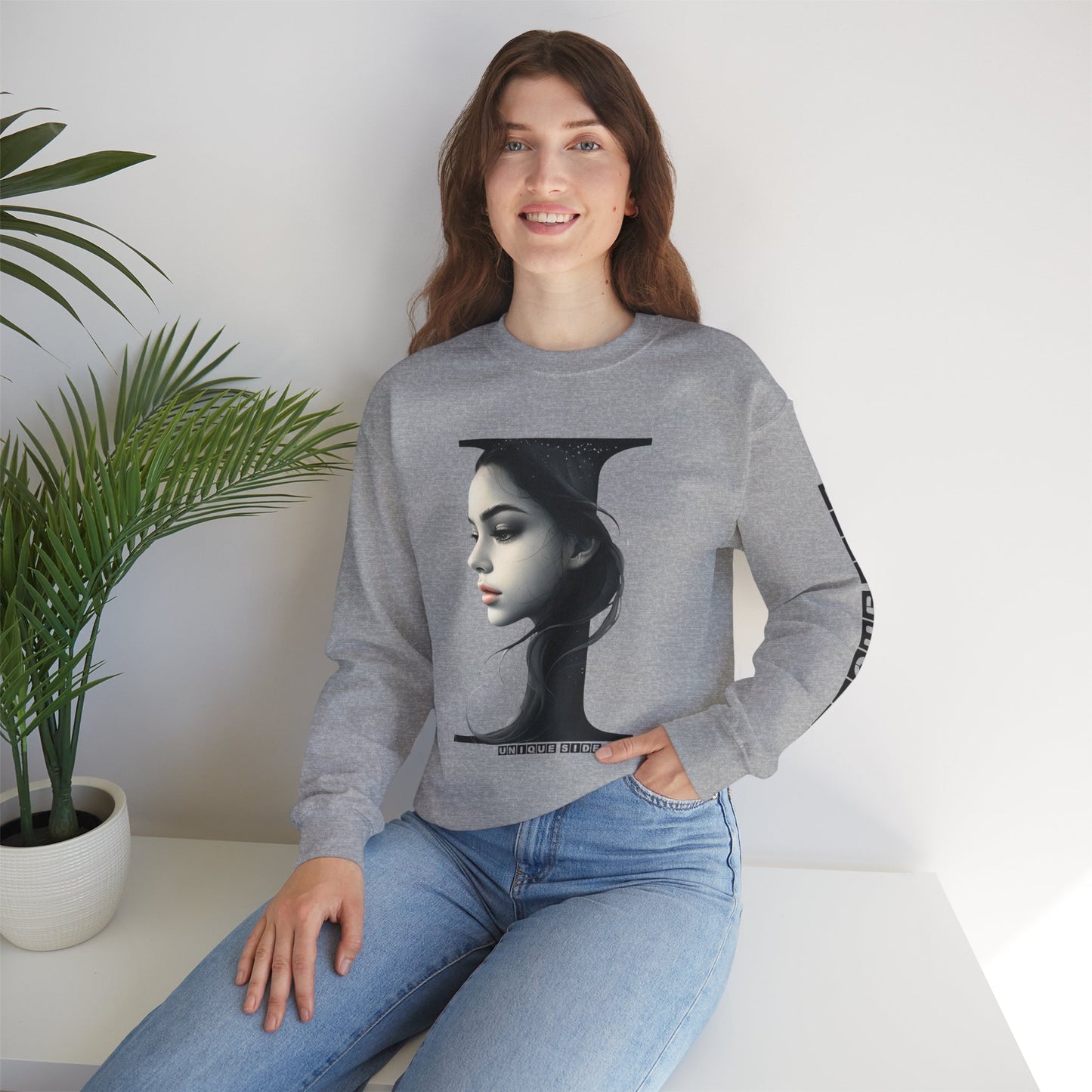 Letter I, Stylish Artistic Sweatshirt, Trendy Crewneck, Graphic Sweater, Cozy Unisex Top, Unique Gift for Art Lovers, Everyday Comfort